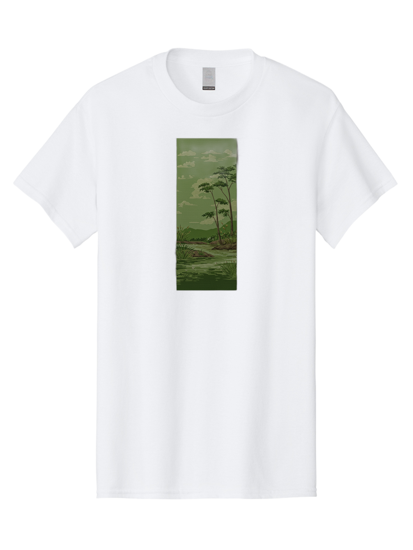 River-Landscape Men'S Graphic Tee, 100% Cotton, Comfortable Casual Summer Wear, Machine Washable, Vintage Camera, Old Camera, Antique Camera, Black Camera, Classic Photography, Photography Equipment, Nostalgic Device, Film Camera, Camera Art Bah027