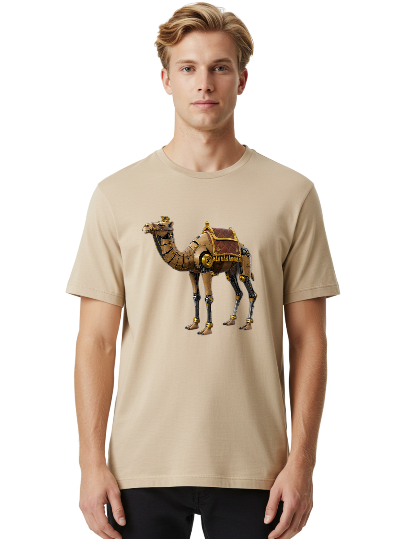 Robo-Camel Men'S Graphic Tee, 100% Cotton, Comfortable Casual Summer Wear, Machine Washable, Vintage Camera, Old Camera, Antique Camera, Black Camera, Classic Photography, Photography Equipment, Nostalgic Device, Film Camera, Camera Art Bah029