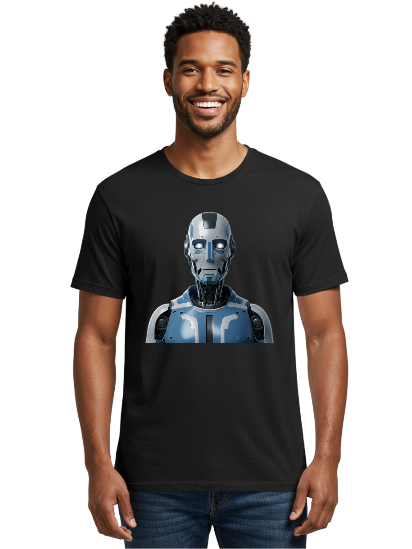 Robot-Bust Men'S Graphic Tee, 100% Cotton, Comfortable Casual Summer Wear, Machine Washable, Vintage Camera, Old Camera, Antique Camera, Black Camera, Classic Photography, Photography Equipment, Nostalgic Device, Film Camera, Camera Art Bah030