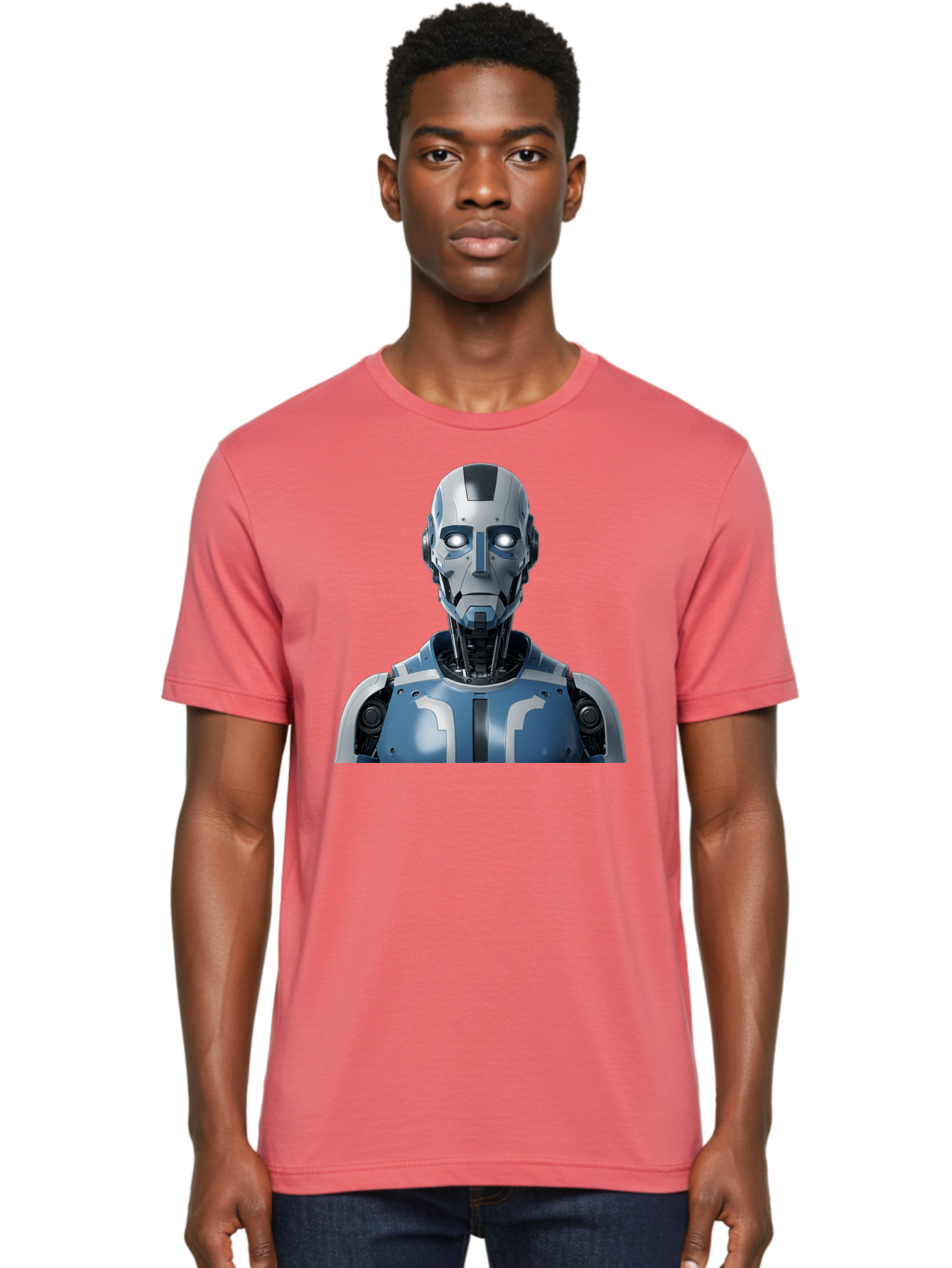 Robot-Bust Men'S Graphic Tee, 100% Cotton, Comfortable Casual Summer Wear, Machine Washable, Vintage Camera, Old Camera, Antique Camera, Black Camera, Classic Photography, Photography Equipment, Nostalgic Device, Film Camera, Camera Art Bah030