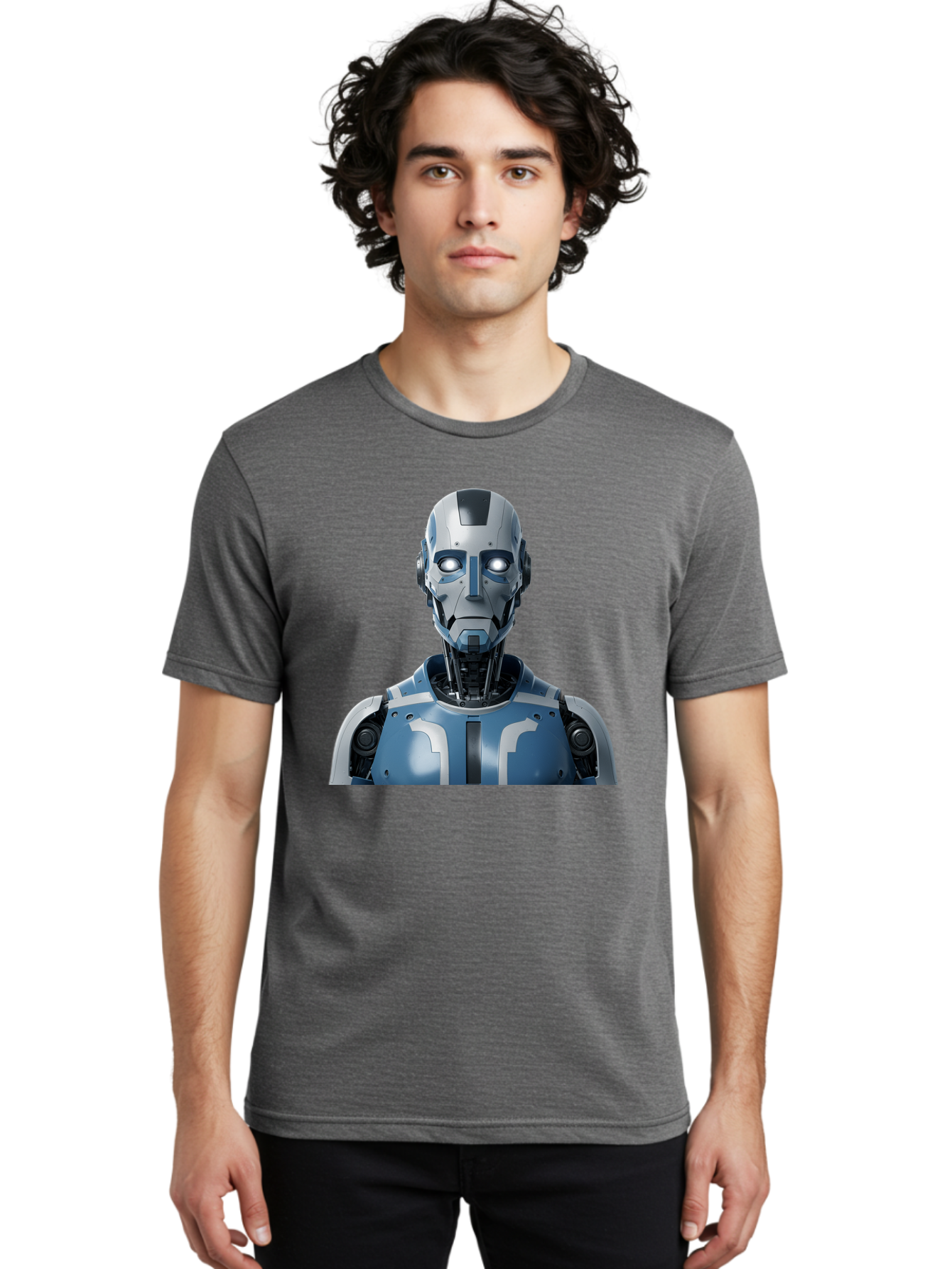 Robot-Bust Men'S Graphic Tee, 100% Cotton, Comfortable Casual Summer Wear, Machine Washable, Vintage Camera, Old Camera, Antique Camera, Black Camera, Classic Photography, Photography Equipment, Nostalgic Device, Film Camera, Camera Art Bah030