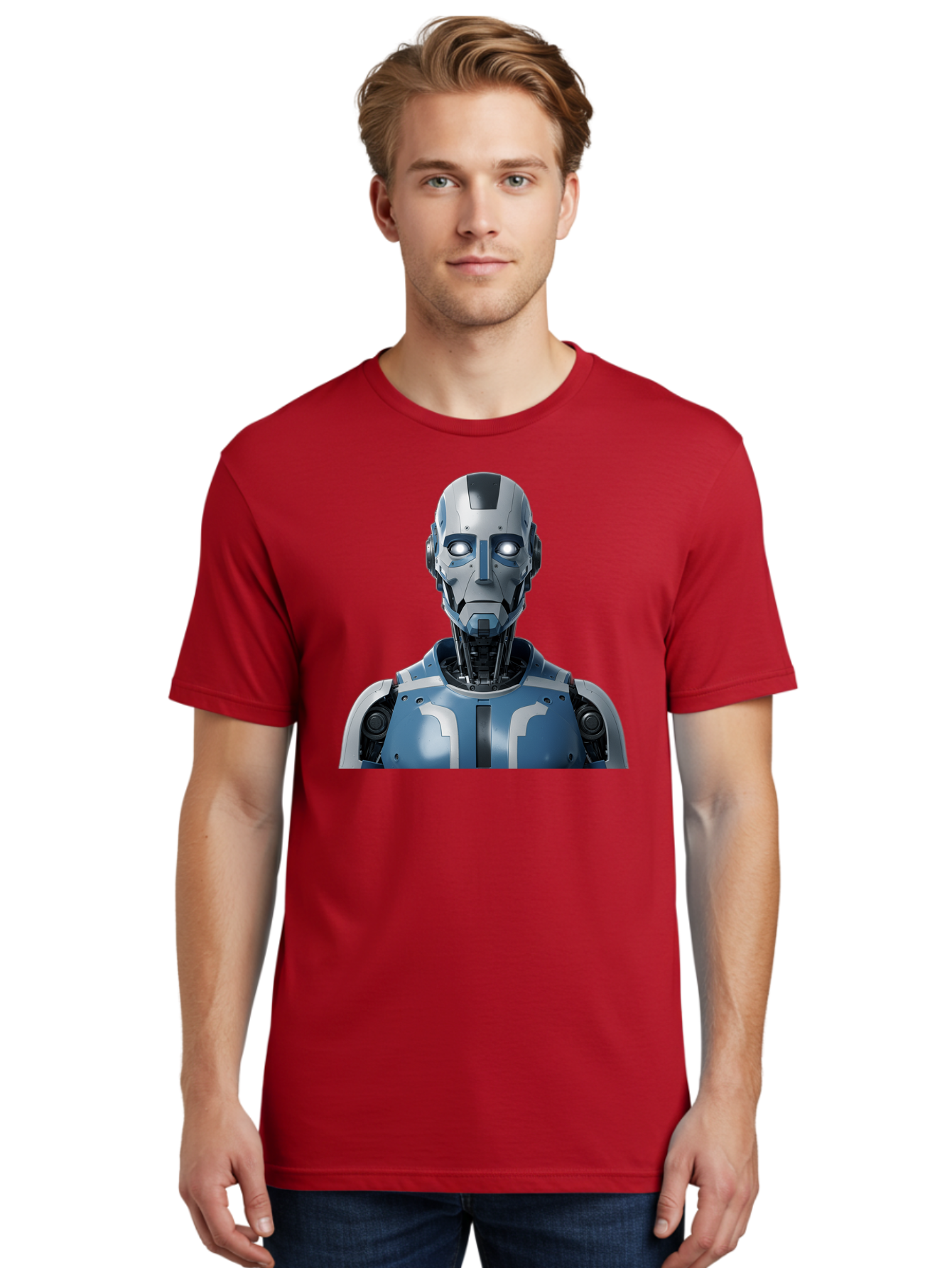 Robot-Bust Men'S Graphic Tee, 100% Cotton, Comfortable Casual Summer Wear, Machine Washable, Vintage Camera, Old Camera, Antique Camera, Black Camera, Classic Photography, Photography Equipment, Nostalgic Device, Film Camera, Camera Art Bah030