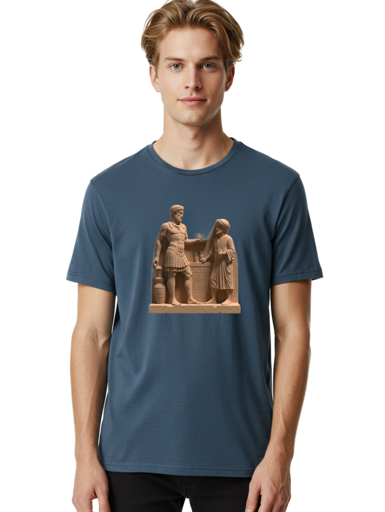 Roman-Soldier-And-Servant Men'S Graphic Tee, 100% Cotton, Comfortable Casual Summer Wear, Machine Washable, Vintage Camera, Old Camera, Antique Camera, Black Camera, Classic Photography, Photography Equipment, Nostalgic Device, Film Camera, Bah039