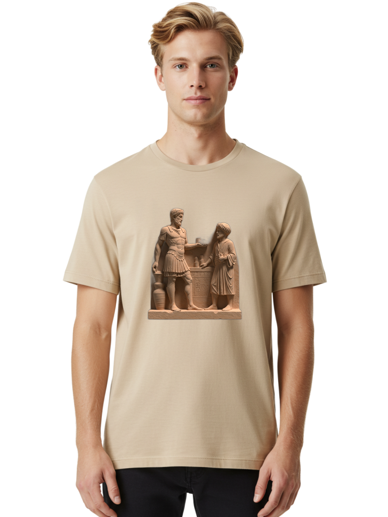 Roman-Soldier-And-Servant Men'S Graphic Tee, 100% Cotton, Comfortable Casual Summer Wear, Machine Washable, Vintage Camera, Old Camera, Antique Camera, Black Camera, Classic Photography, Photography Equipment, Nostalgic Device, Film Camera, Bah039