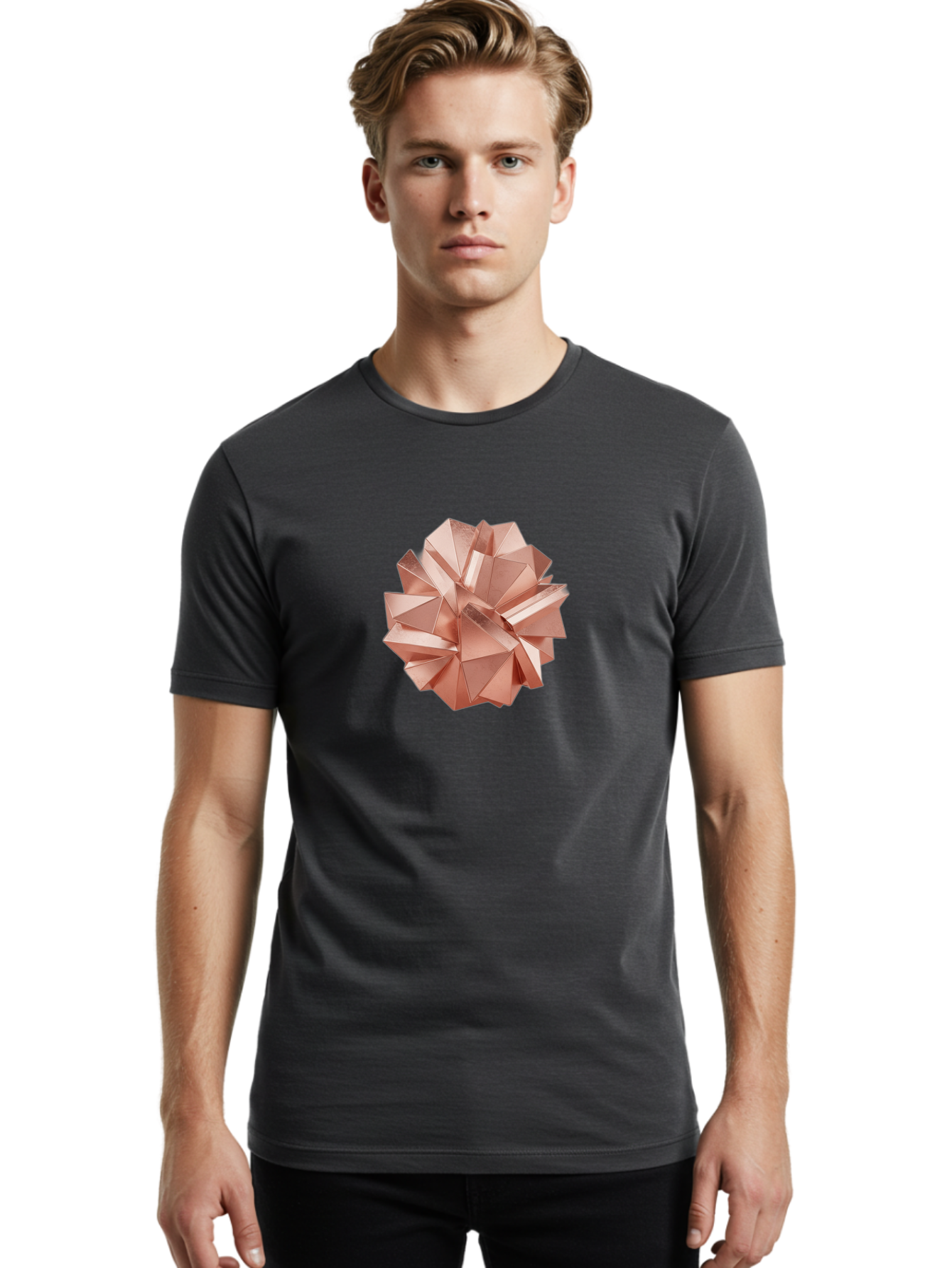 Rose-Gold-Origami-Ball Men'S Graphic Tee, 100% Cotton, Comfortable Casual Summer Wear, Machine Washable, Vintage Camera, Old Camera, Antique Camera, Black Camera, Classic Photography, Photography Equipment, Nostalgic Device, Film Camera, Bah043