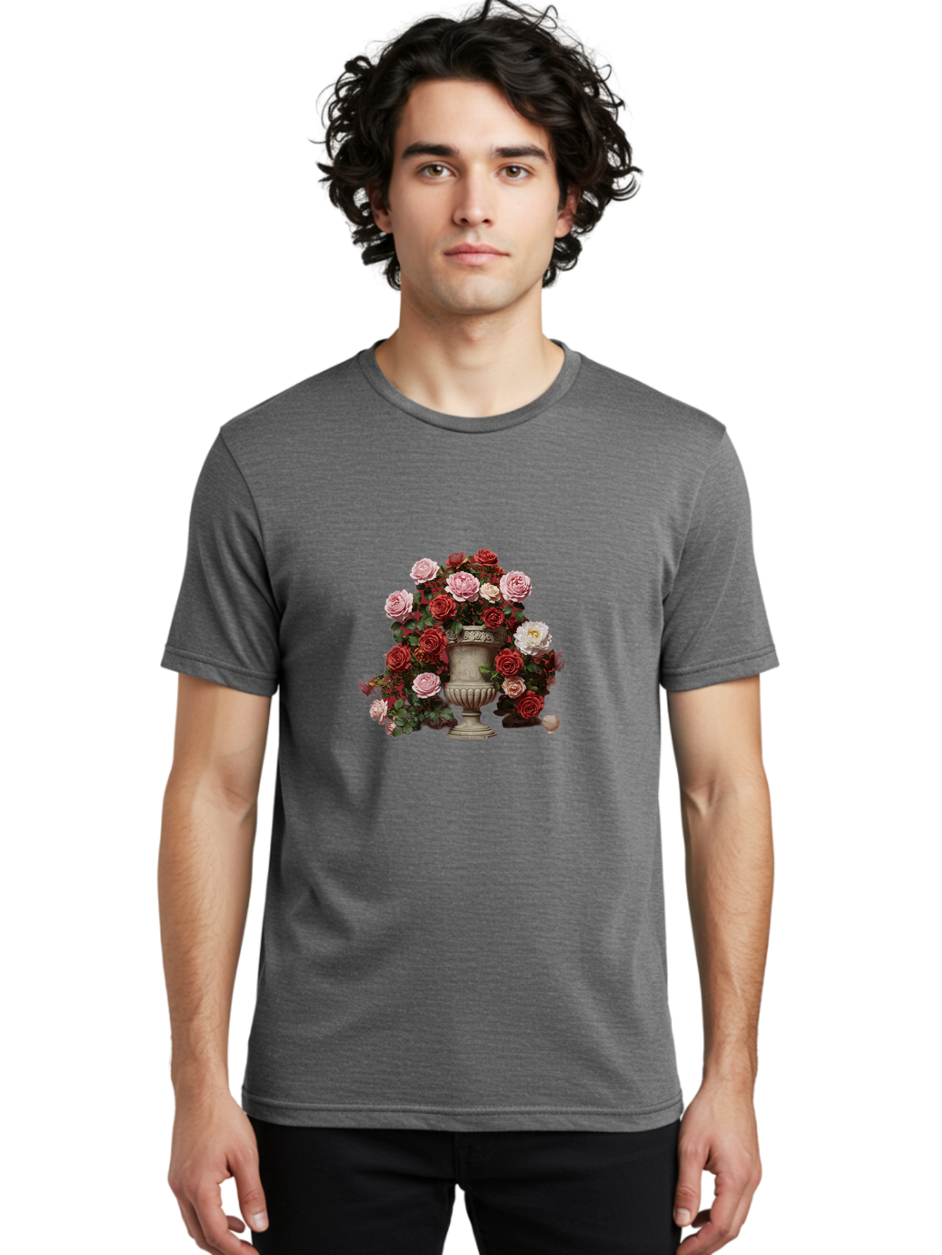 Roses-In-Vase Men'S Graphic Tee, 100% Cotton, Comfortable Casual Summer Wear, Machine Washable, Vintage Camera, Old Camera, Antique Camera, Black Camera, Classic Photography, Photography Equipment, Nostalgic Device, Film Camera, Camera Art Bah047