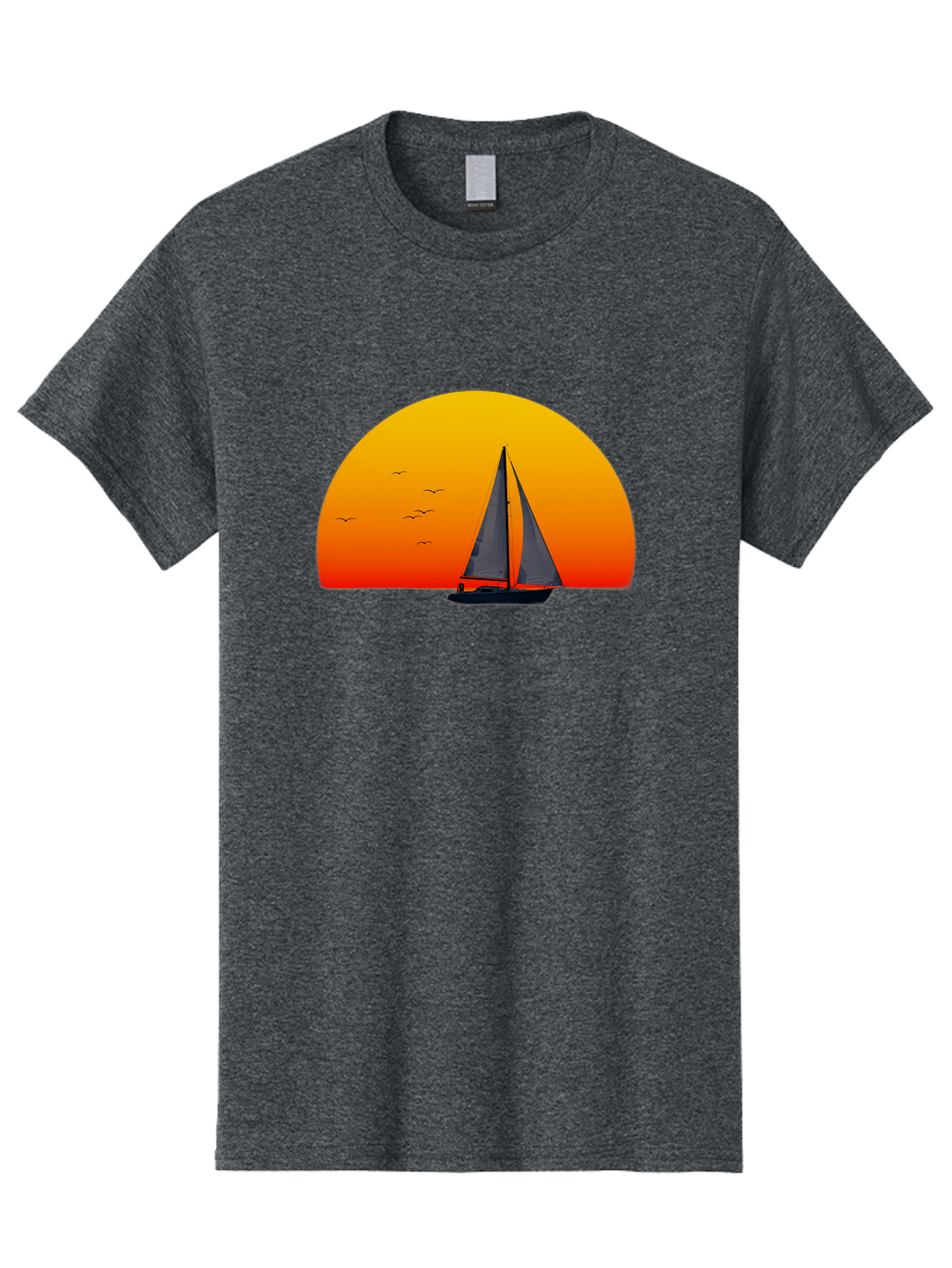 Sailboat-At-Sunset Men'S Graphic Tee, 100% Cotton, Comfortable Casual Summer Wear, Machine Washable, Vintage Camera, Old Camera, Antique Camera, Black Camera, Classic Photography, Photography Equipment, Nostalgic Device, Film Camera, Bah055