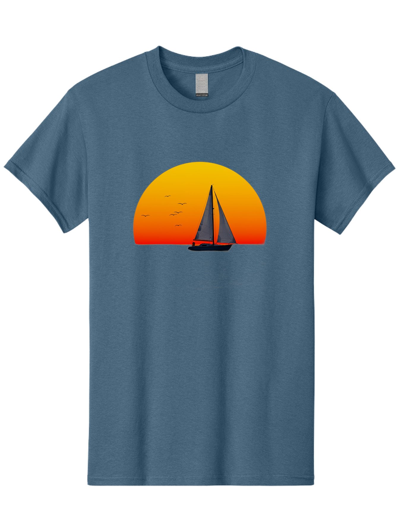 Sailboat-At-Sunset Men'S Graphic Tee, 100% Cotton, Comfortable Casual Summer Wear, Machine Washable, Vintage Camera, Old Camera, Antique Camera, Black Camera, Classic Photography, Photography Equipment, Nostalgic Device, Film Camera, Bah055