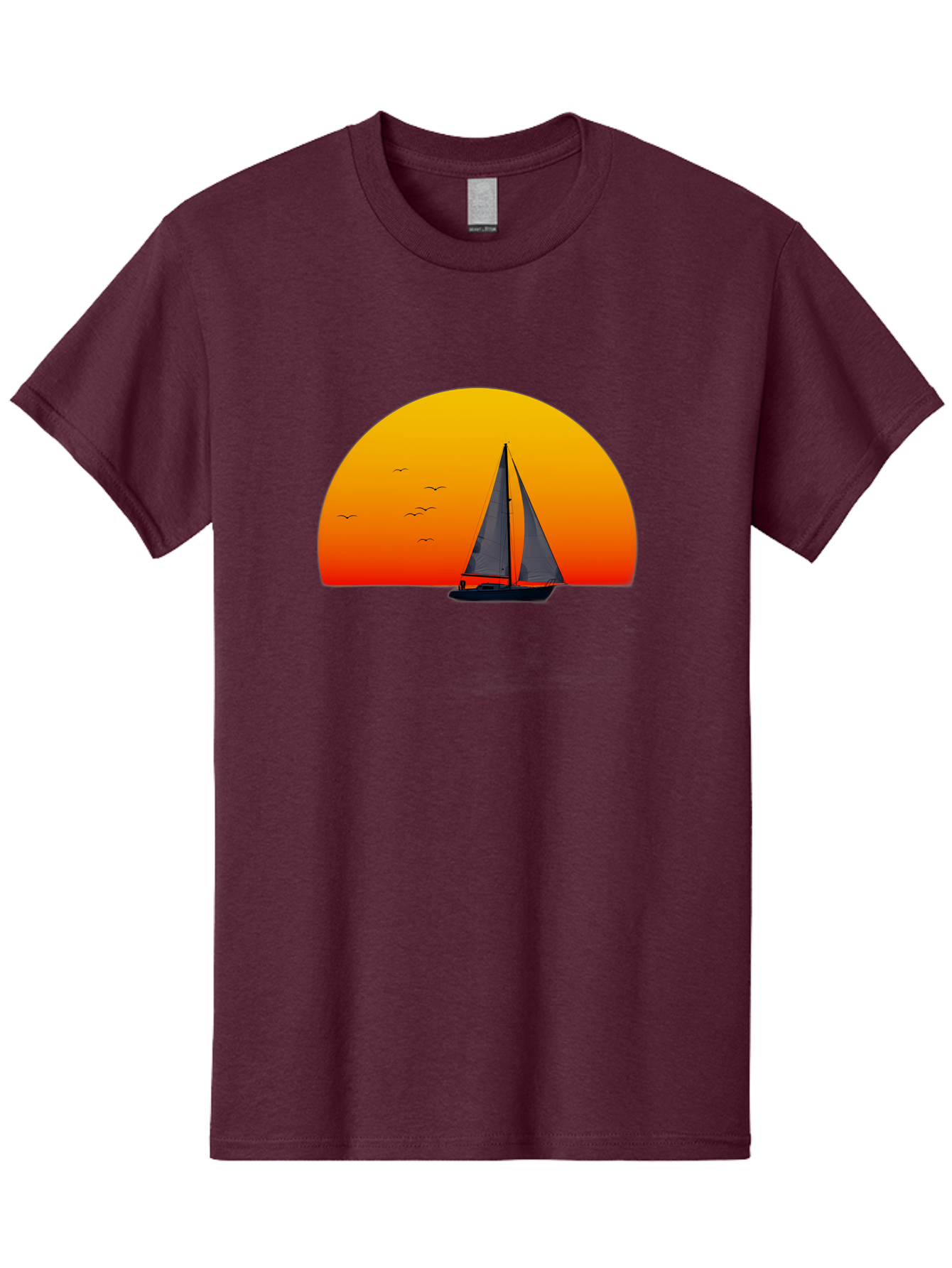 Sailboat-At-Sunset Men'S Graphic Tee, 100% Cotton, Comfortable Casual Summer Wear, Machine Washable, Vintage Camera, Old Camera, Antique Camera, Black Camera, Classic Photography, Photography Equipment, Nostalgic Device, Film Camera, Bah055