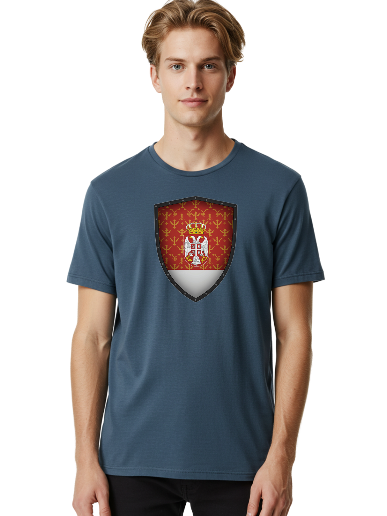 Serbian-Coat-Of-Arms-Shield Men'S Graphic Tee, 100% Cotton, Comfortable Casual Summer Wear, Machine Washable, Vintage Camera, Old Camera, Antique Camera, Black Camera, Classic Photography, Photography Equipment, Nostalgic Device, Film Camera, Bah086