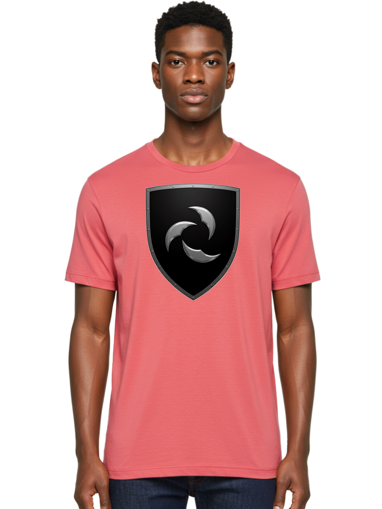 Shield-Logo Men'S Graphic Tee, 100% Cotton, Comfortable Casual Summer Wear, Machine Washable, Vintage Camera, Old Camera, Antique Camera, Black Camera, Classic Photography, Photography Equipment, Nostalgic Device, Film Camera, Camera Art Bah096