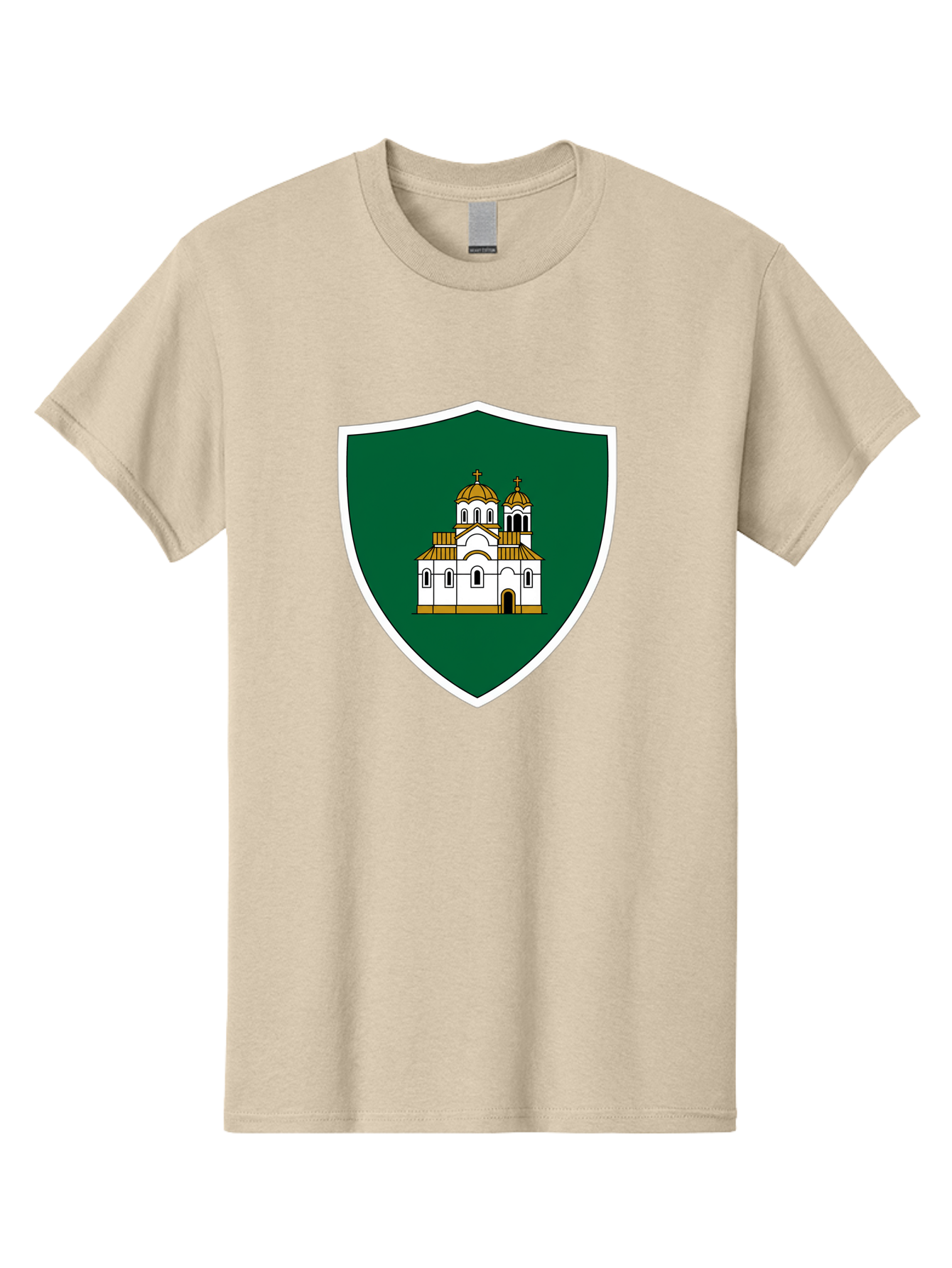 Shield-With-Church Men'S Graphic Tee, 100% Cotton, Comfortable Casual Summer Wear, Machine Washable, Vintage Camera, Old Camera, Antique Camera, Black Camera, Classic Photography, Photography Equipment, Nostalgic Device, Film Camera, Bah097