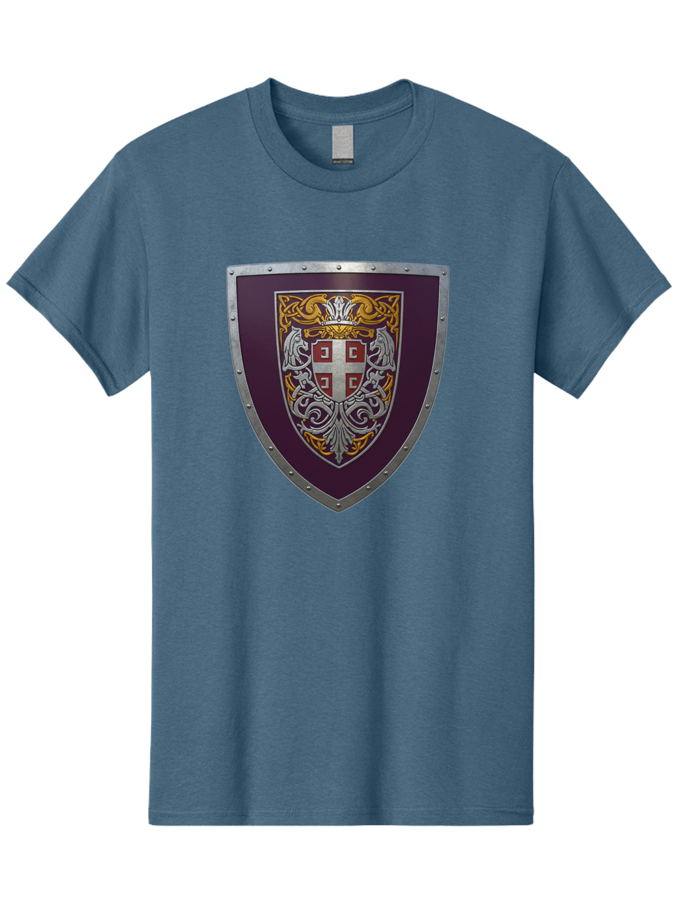 Shield-With-Cross Men'S Graphic Tee, 100% Cotton, Comfortable Casual Summer Wear, Machine Washable, Vintage Camera, Old Camera, Antique Camera, Black Camera, Classic Photography, Photography Equipment, Nostalgic Device, Film Camera, Camera Art Bah098