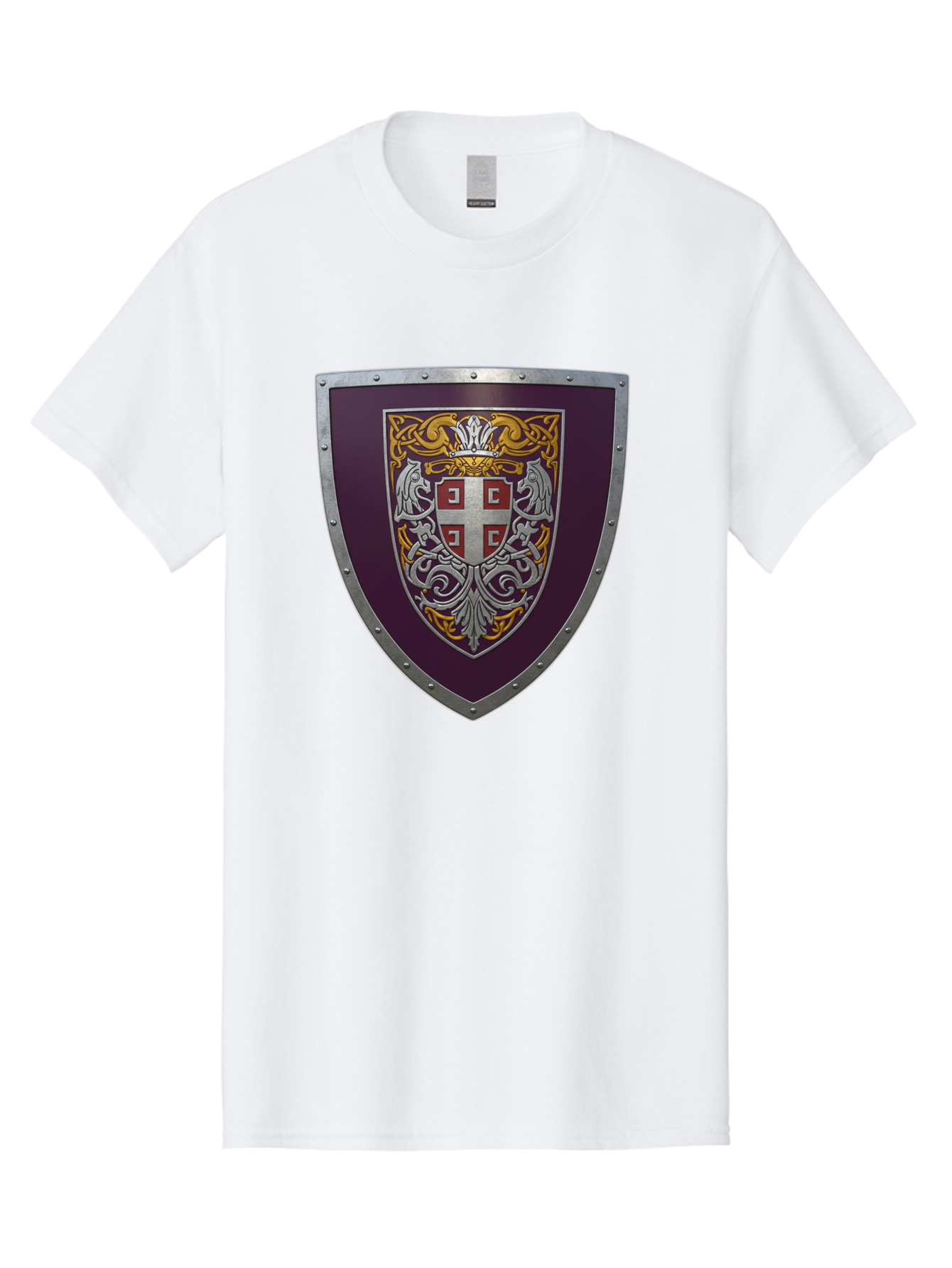 Shield-With-Cross Men'S Graphic Tee, 100% Cotton, Comfortable Casual Summer Wear, Machine Washable, Vintage Camera, Old Camera, Antique Camera, Black Camera, Classic Photography, Photography Equipment, Nostalgic Device, Film Camera, Camera Art Bah098