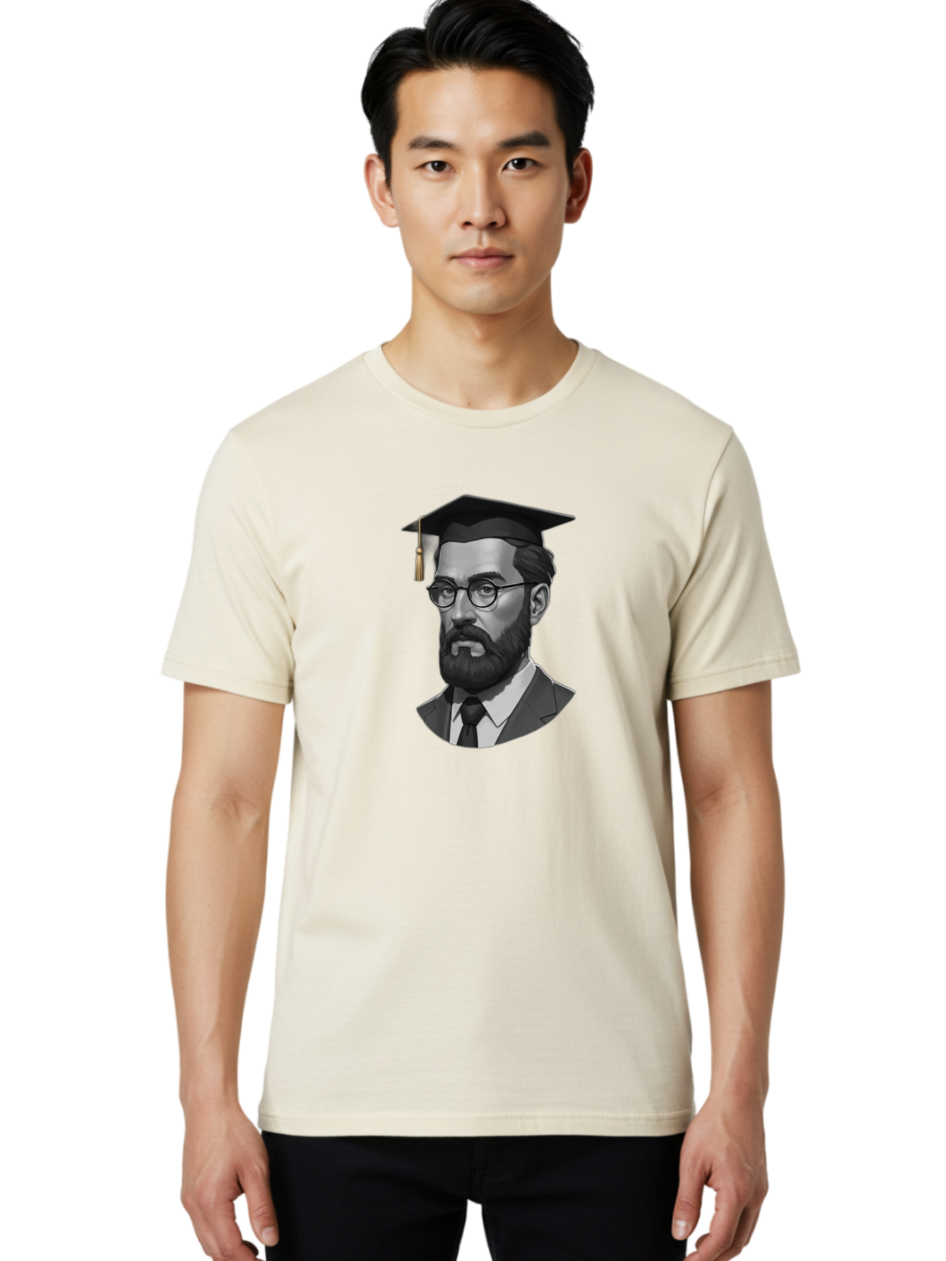 Sigmund-Freud-Graduate Men'S Graphic Tee, 100% Cotton, Comfortable Casual Summer Wear, Machine Washable, Vintage Camera, Old Camera, Antique Camera, Black Camera, Classic Photography, Photography Equipment, Nostalgic Device, Film Camera, Bah105