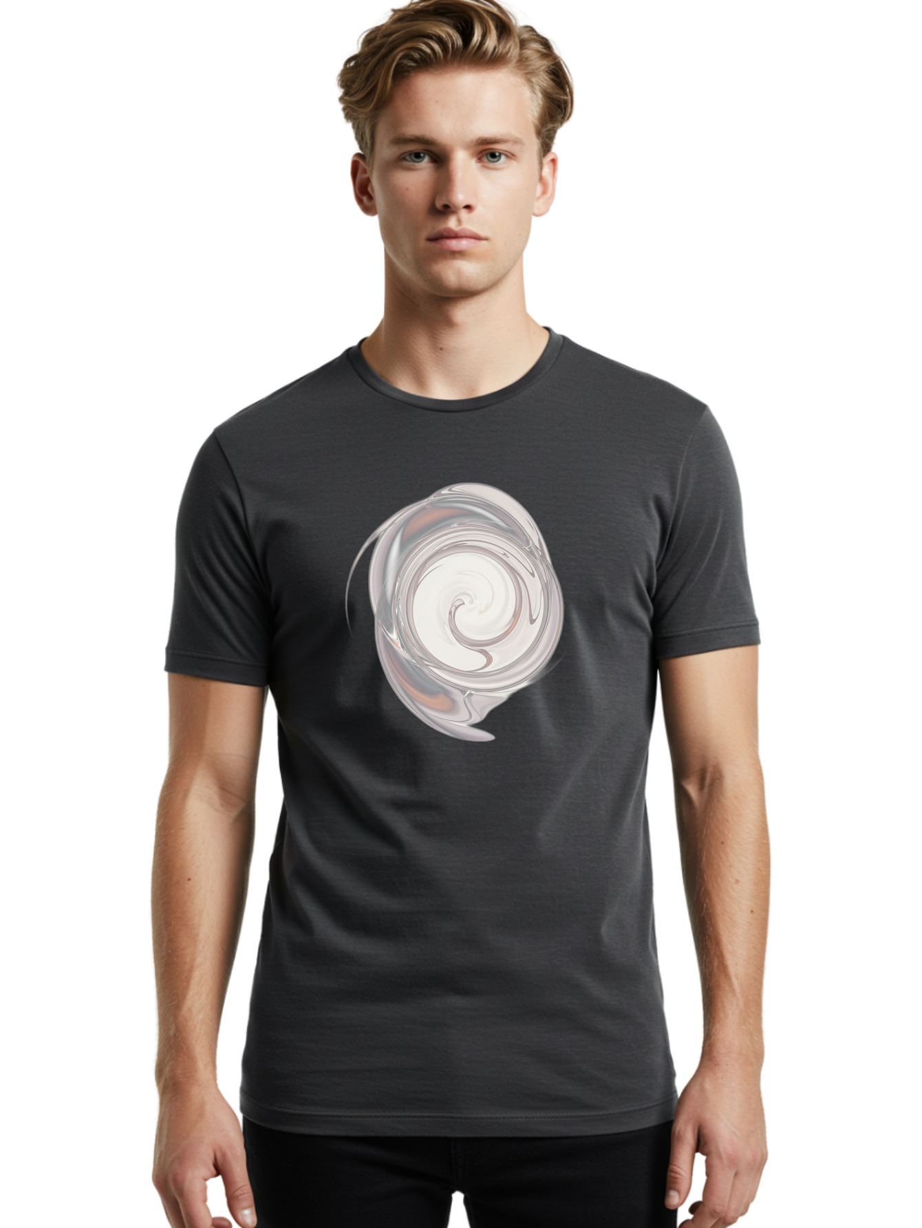 Silver-Swirl Men'S Graphic Tee, 100% Cotton, Comfortable Casual Summer Wear, Machine Washable, Vintage Camera, Old Camera, Antique Camera, Black Camera, Classic Photography, Photography Equipment, Nostalgic Device, Film Camera, Camera Art Bah119