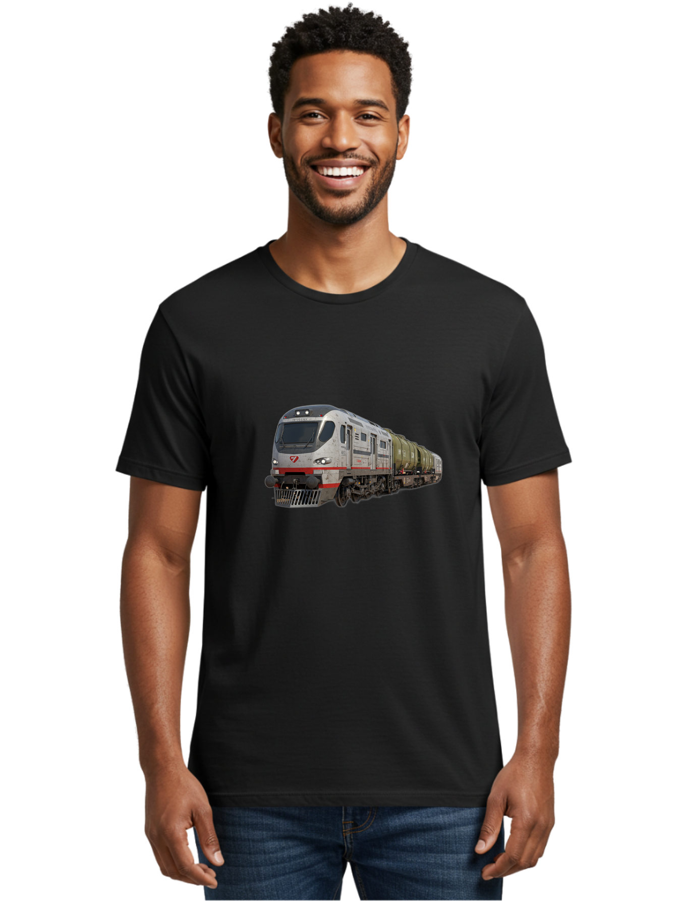Silver-Train-With-Tank-Cars Men'S Graphic Tee, 100% Cotton, Comfortable Casual Summer Wear, Machine Washable, Vintage Camera, Old Camera, Antique Camera, Black Camera, Classic Photography, Photography Equipment, Nostalgic Device, Film Camera, Bah120