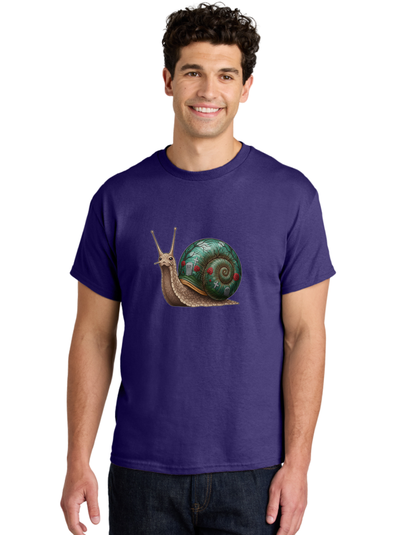 Snail-With-Cemetery-Shell Men'S Graphic Tee, 100% Cotton, Comfortable Casual Summer Wear, Machine Washable, Vintage Camera, Old Camera, Antique Camera, Black Camera, Classic Photography, Photography Equipment, Nostalgic Device, Film Camera, Bah134