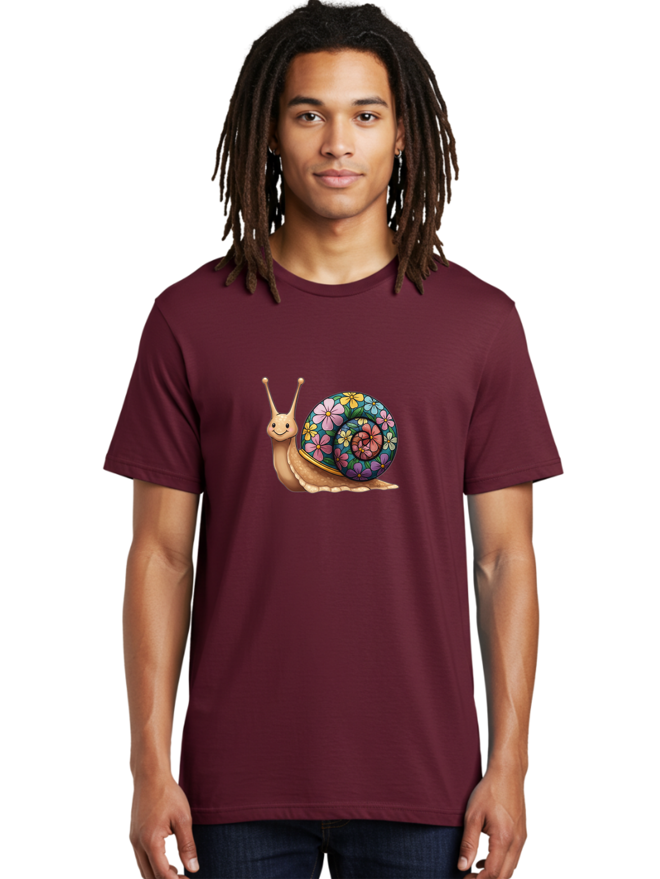 Snail-With-Flowers-1 Men'S Graphic Tee, 100% Cotton, Comfortable Casual Summer Wear, Machine Washable, Vintage Camera, Old Camera, Antique Camera, Black Camera, Classic Photography, Photography Equipment, Nostalgic Device, Film Camera, Bah139