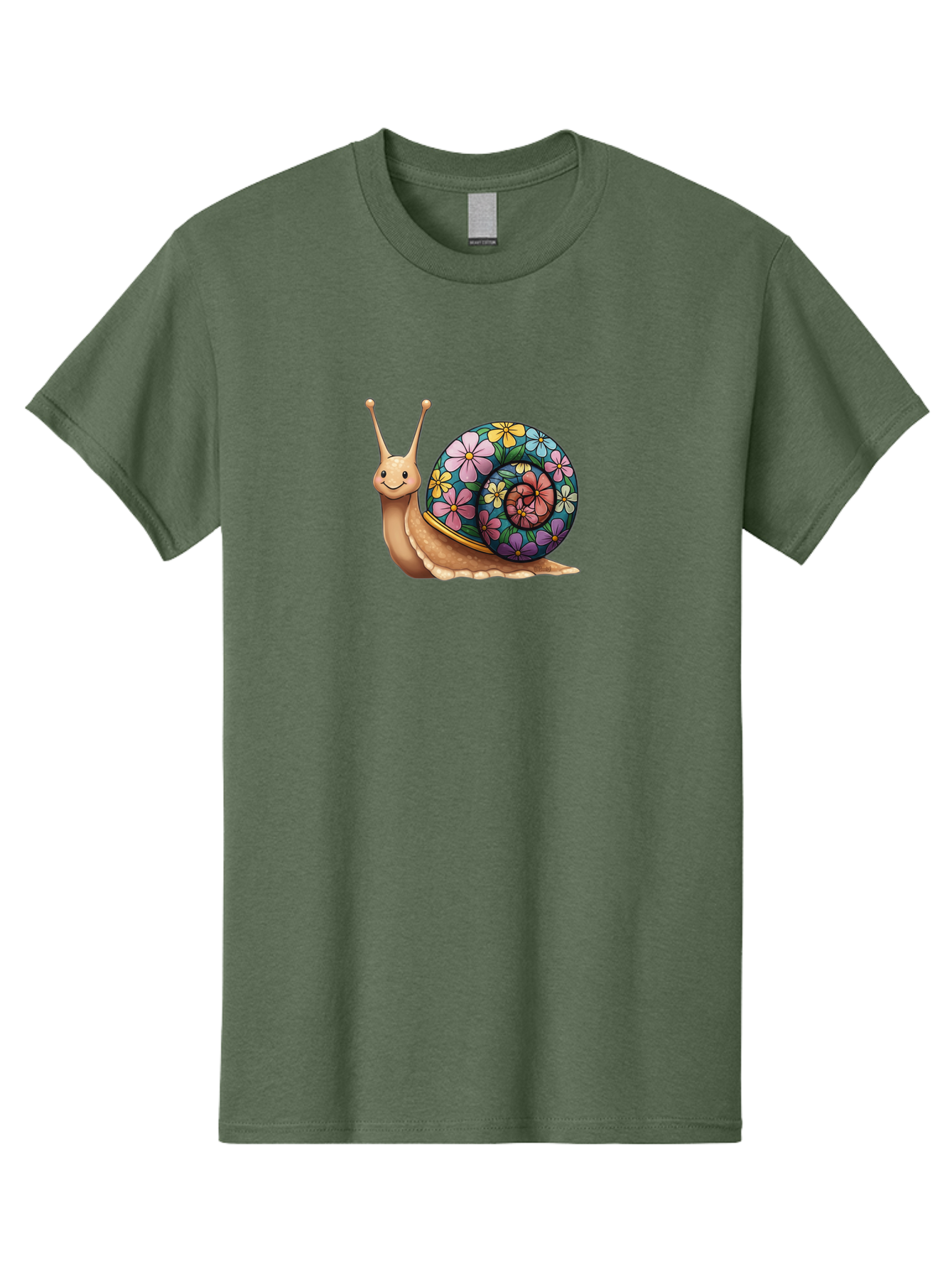Snail-With-Flowers-1 Men'S Graphic Tee, 100% Cotton, Comfortable Casual Summer Wear, Machine Washable, Vintage Camera, Old Camera, Antique Camera, Black Camera, Classic Photography, Photography Equipment, Nostalgic Device, Film Camera, Bah139
