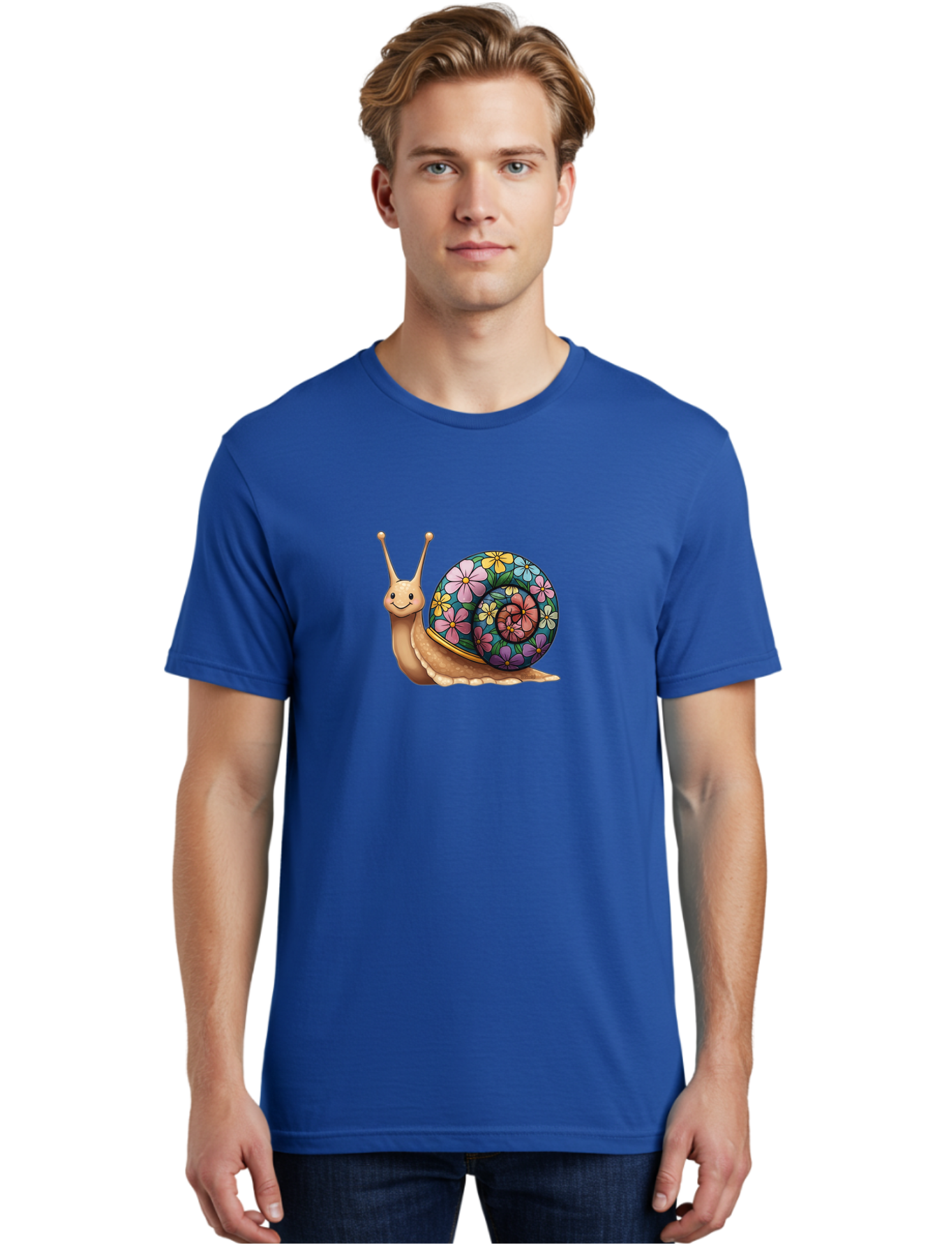 Snail-With-Flowers-1 Men'S Graphic Tee, 100% Cotton, Comfortable Casual Summer Wear, Machine Washable, Vintage Camera, Old Camera, Antique Camera, Black Camera, Classic Photography, Photography Equipment, Nostalgic Device, Film Camera, Bah139