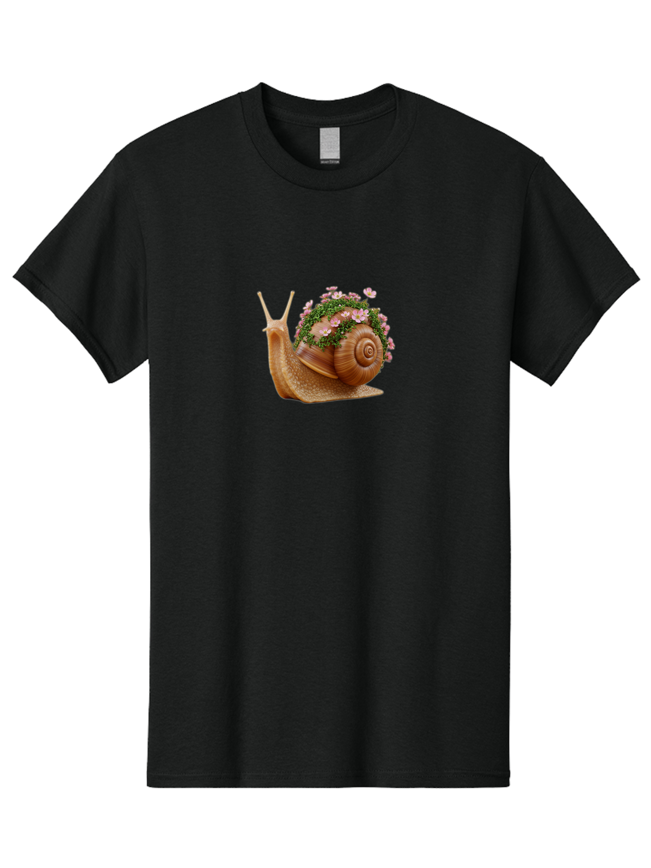 Snail-With-Flowers-2 Men'S Graphic Tee, 100% Cotton, Comfortable Casual Summer Wear, Machine Washable, Vintage Camera, Old Camera, Antique Camera, Black Camera, Classic Photography, Photography Equipment, Nostalgic Device, Film Camera, Bah140