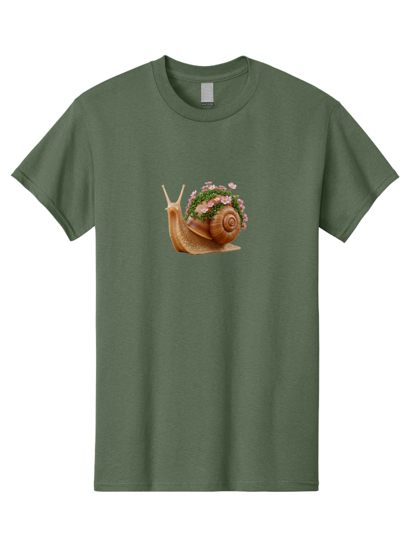 Snail-With-Flowers-2 Men'S Graphic Tee, 100% Cotton, Comfortable Casual Summer Wear, Machine Washable, Vintage Camera, Old Camera, Antique Camera, Black Camera, Classic Photography, Photography Equipment, Nostalgic Device, Film Camera, Bah140