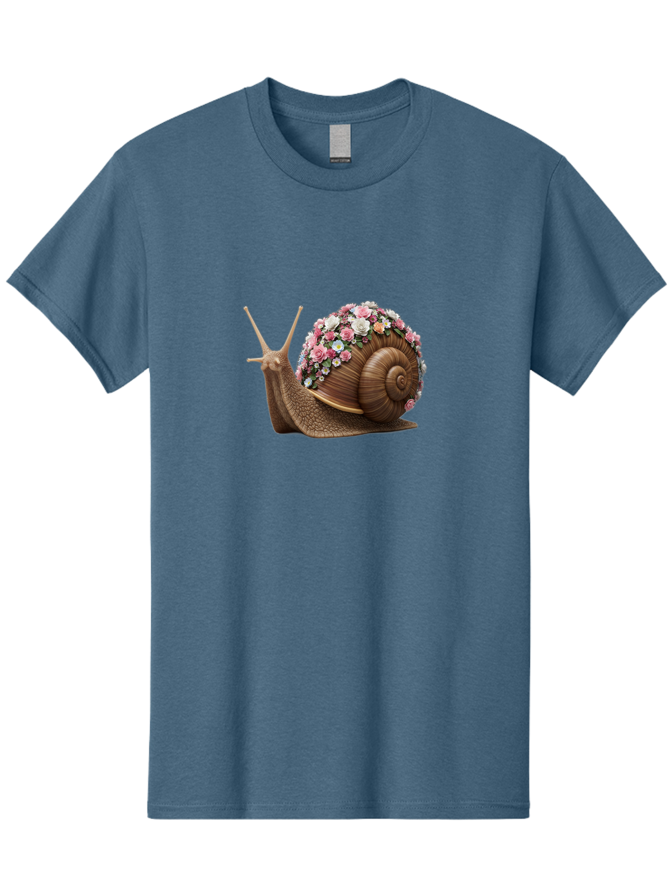 Snail-With-Flowers-4 Men'S Graphic Tee, 100% Cotton, Comfortable Casual Summer Wear, Machine Washable, Vintage Camera, Old Camera, Antique Camera, Black Camera, Classic Photography, Photography Equipment, Nostalgic Device, Film Camera, Bah142