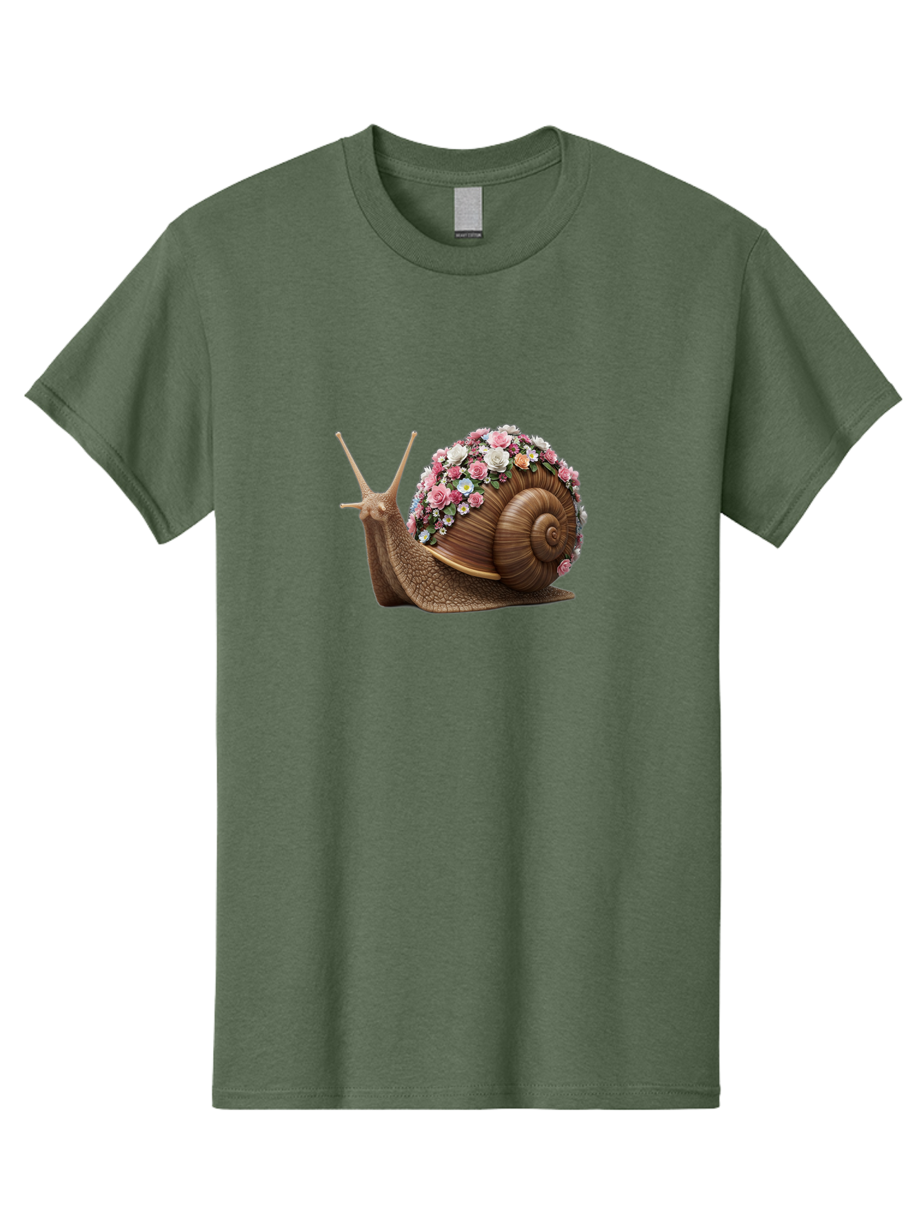 Snail-With-Flowers-4 Men'S Graphic Tee, 100% Cotton, Comfortable Casual Summer Wear, Machine Washable, Vintage Camera, Old Camera, Antique Camera, Black Camera, Classic Photography, Photography Equipment, Nostalgic Device, Film Camera, Bah142
