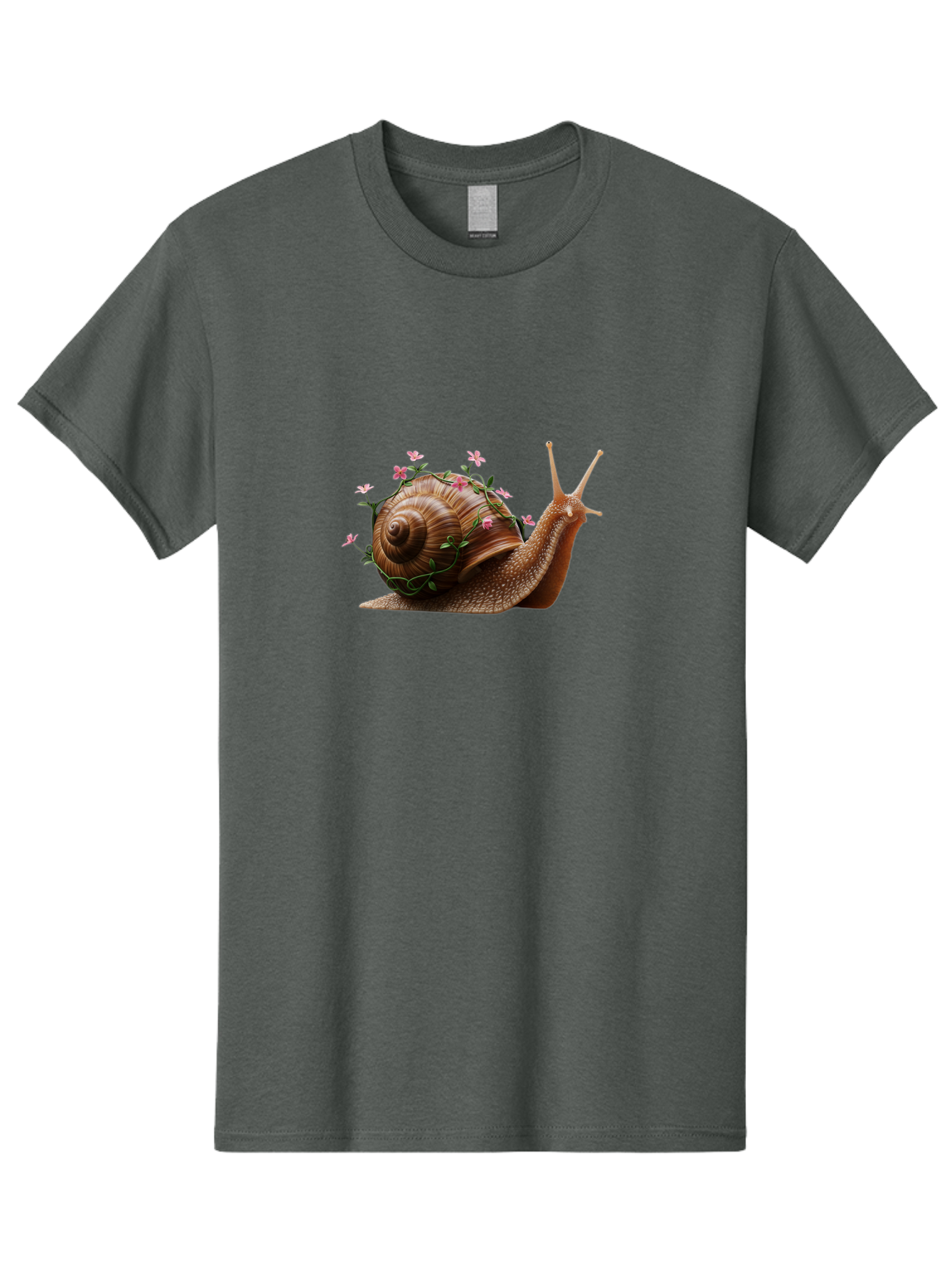 Snail-With-Flowers-5 Men'S Graphic Tee, 100% Cotton, Comfortable Casual Summer Wear, Machine Washable, Vintage Camera, Old Camera, Antique Camera, Black Camera, Classic Photography, Photography Equipment, Nostalgic Device, Film Camera, Bah143