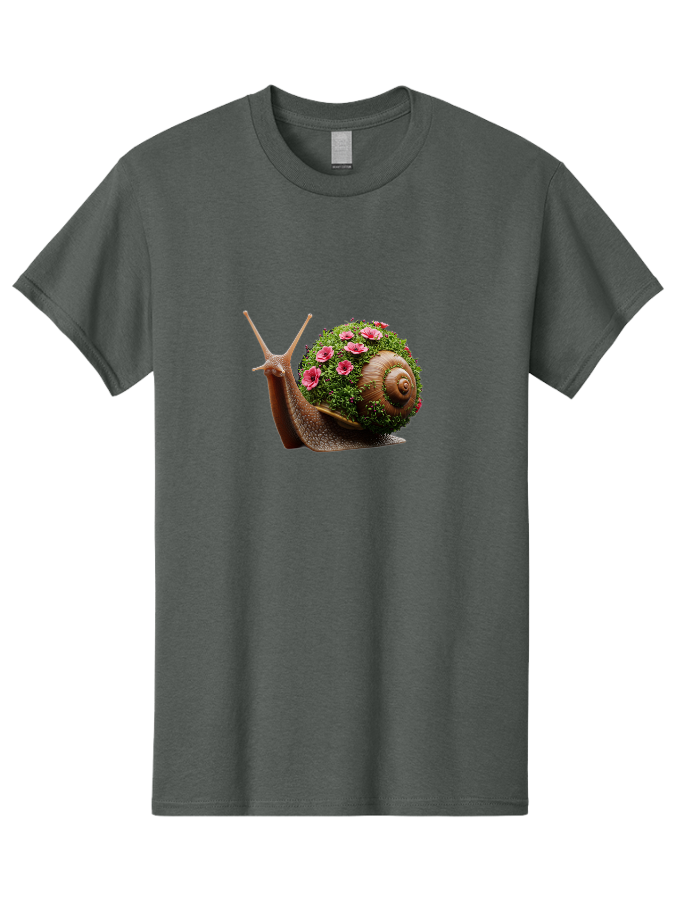 Snail-With-Flowers-6 Men'S Graphic Tee, 100% Cotton, Comfortable Casual Summer Wear, Machine Washable, Vintage Camera, Old Camera, Antique Camera, Black Camera, Classic Photography, Photography Equipment, Nostalgic Device, Film Camera, Bah144