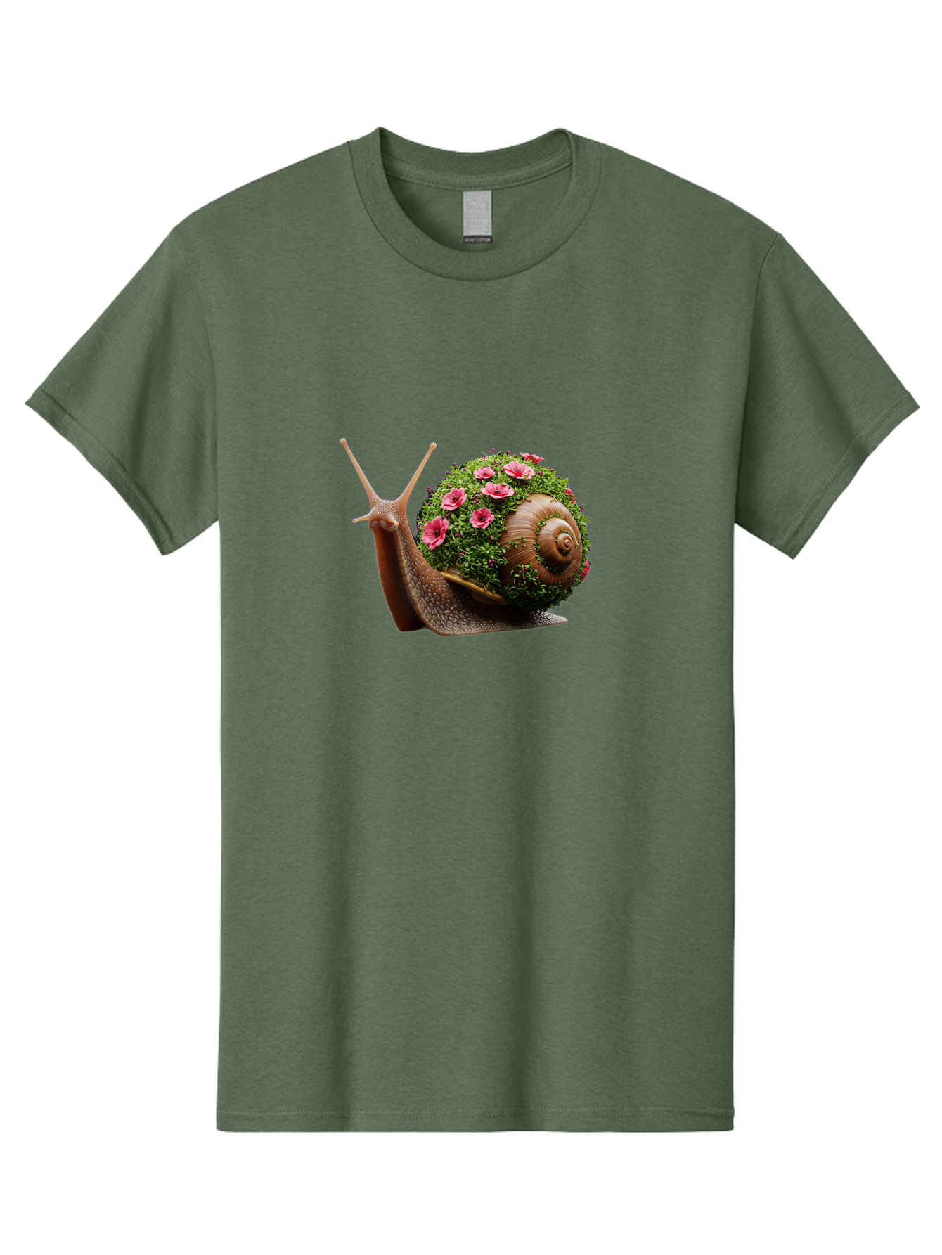 Snail-With-Flowers-6 Men'S Graphic Tee, 100% Cotton, Comfortable Casual Summer Wear, Machine Washable, Vintage Camera, Old Camera, Antique Camera, Black Camera, Classic Photography, Photography Equipment, Nostalgic Device, Film Camera, Bah144