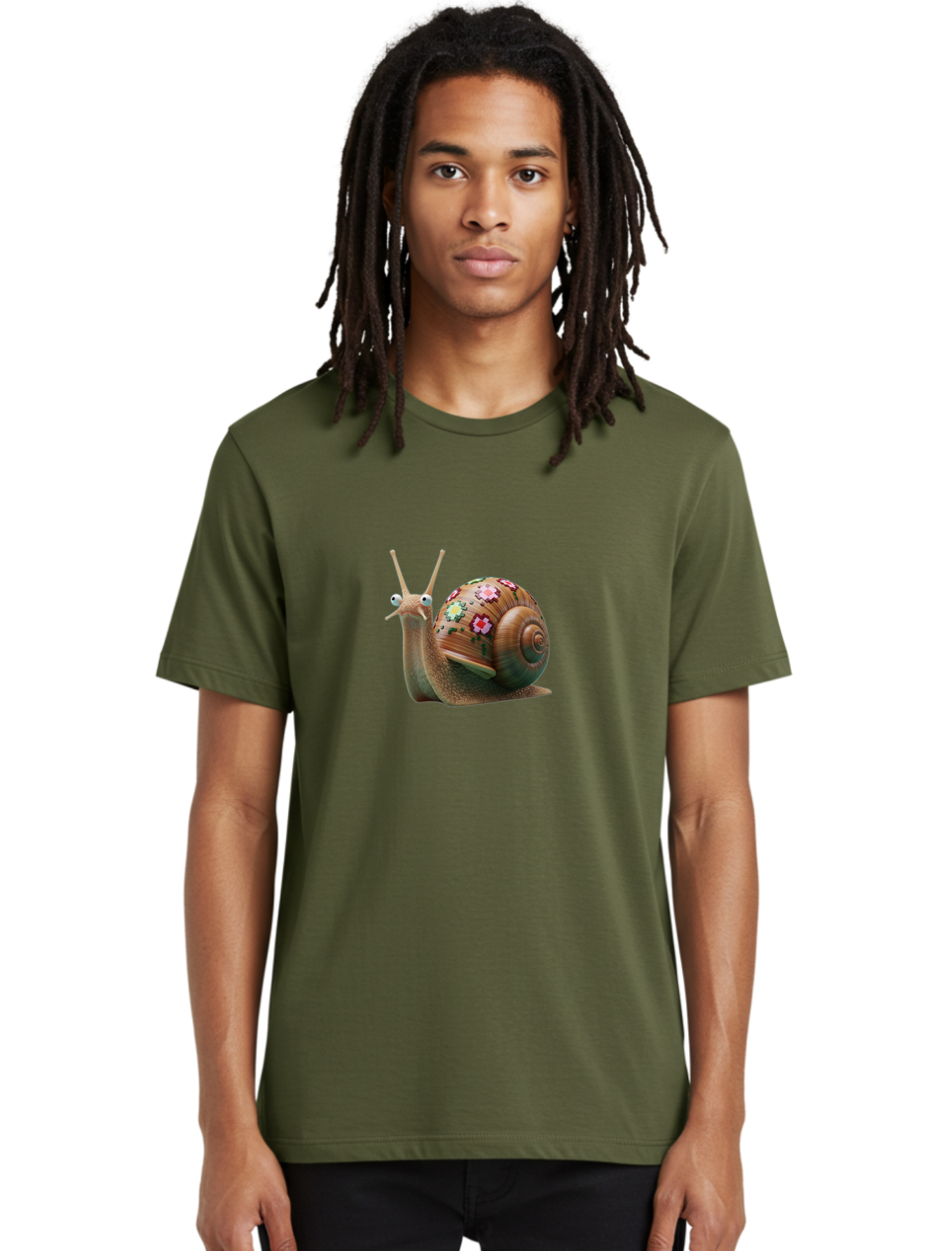 Snail-With-Flowers-7 Men'S Graphic Tee, 100% Cotton, Comfortable Casual Summer Wear, Machine Washable, Vintage Camera, Old Camera, Antique Camera, Black Camera, Classic Photography, Photography Equipment, Nostalgic Device, Film Camera, Bah145