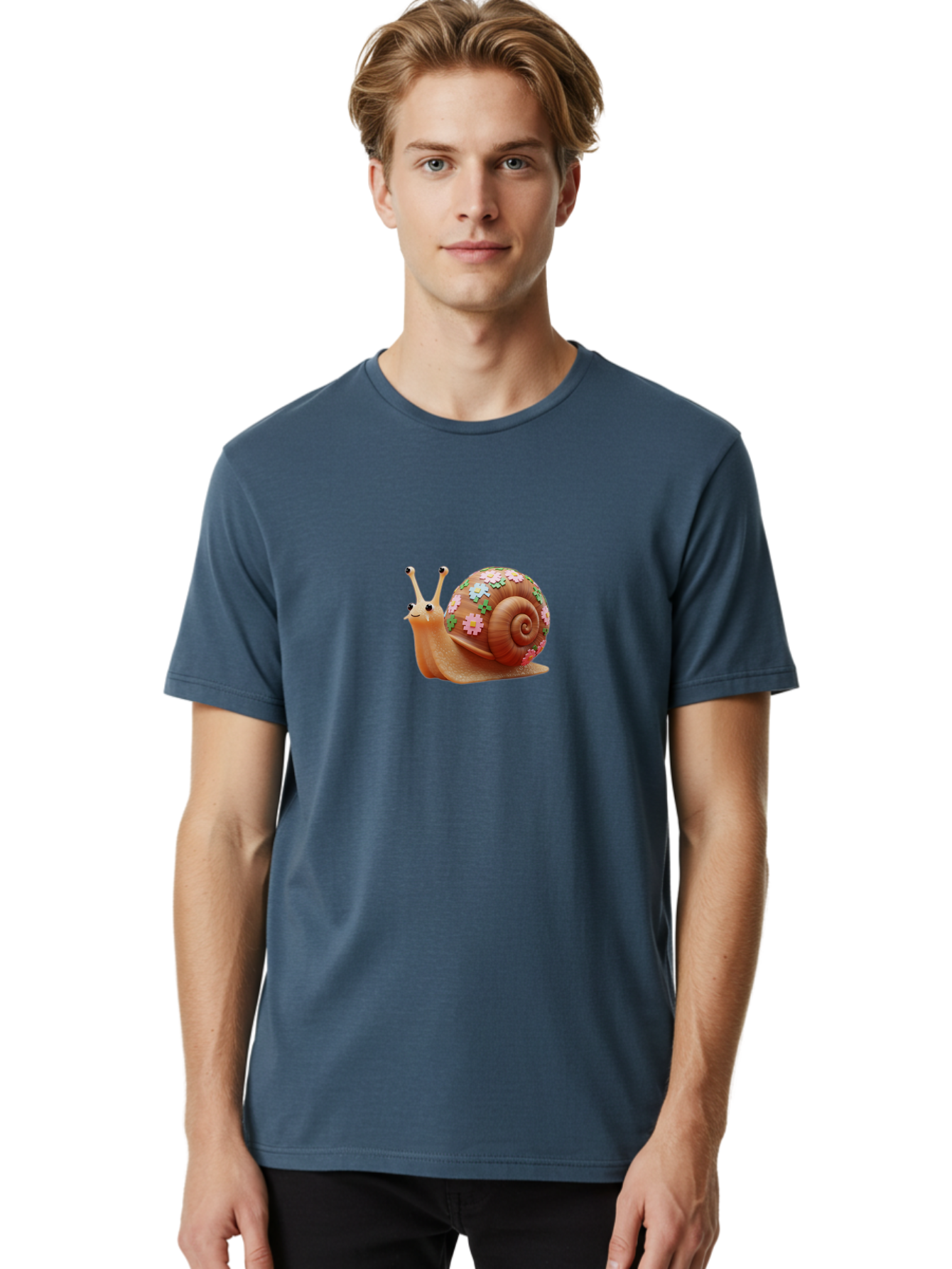 Snail-With-Flowers Men'S Graphic Tee, 100% Cotton, Comfortable Casual Summer Wear, Machine Washable, Vintage Camera, Old Camera, Antique Camera, Black Camera, Classic Photography, Photography Equipment, Nostalgic Device, Film Camera, Bah146