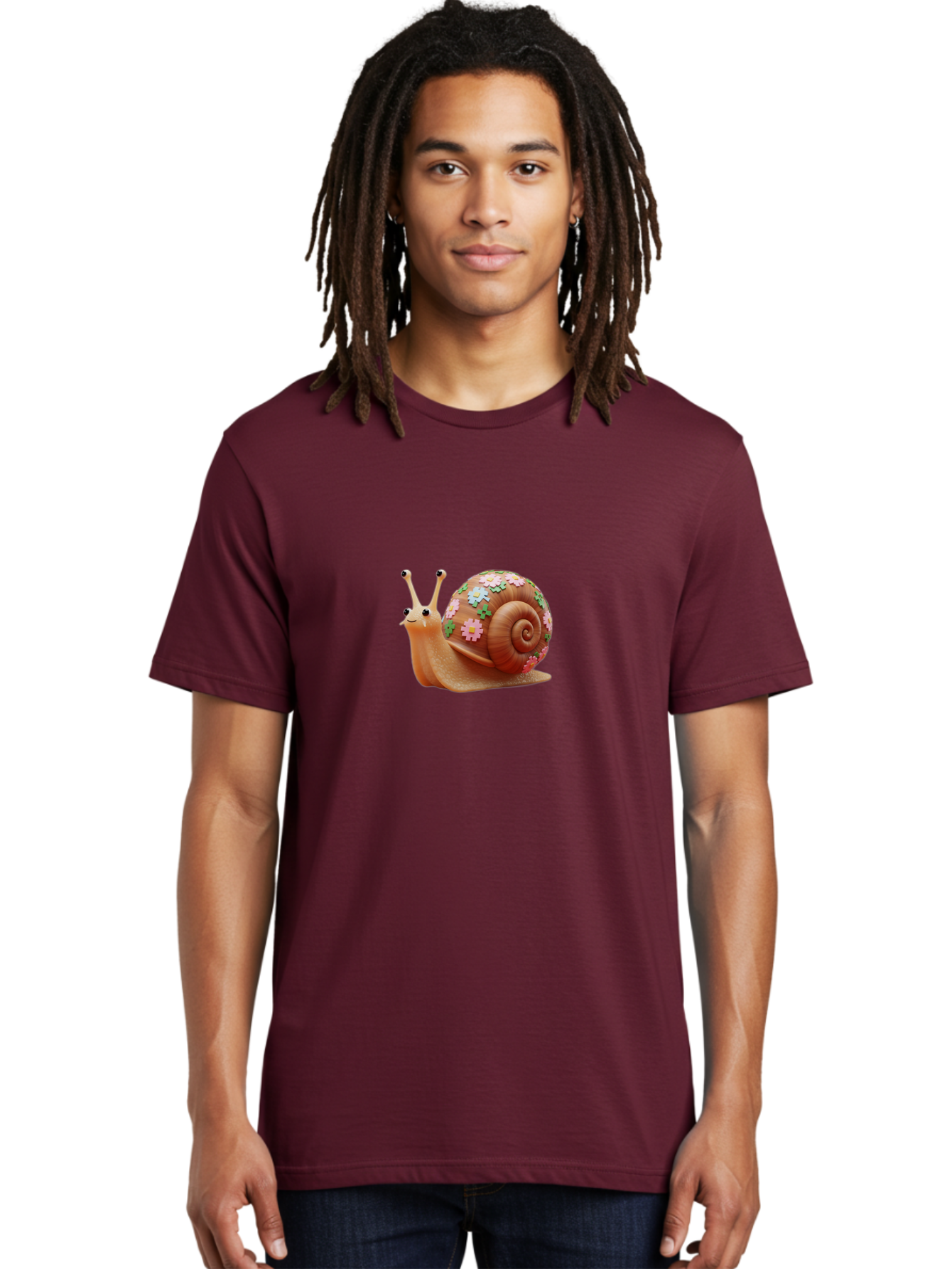 Snail-With-Flowers Men'S Graphic Tee, 100% Cotton, Comfortable Casual Summer Wear, Machine Washable, Vintage Camera, Old Camera, Antique Camera, Black Camera, Classic Photography, Photography Equipment, Nostalgic Device, Film Camera, Bah146