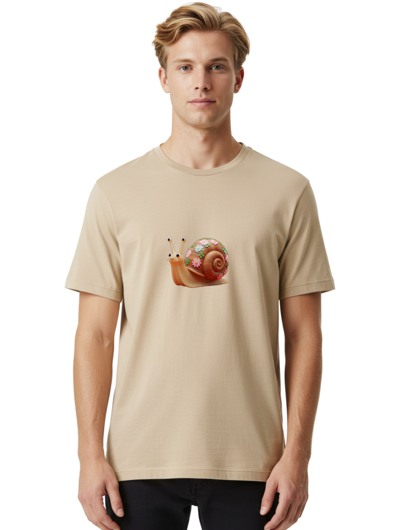 Snail-With-Flowers Men'S Graphic Tee, 100% Cotton, Comfortable Casual Summer Wear, Machine Washable, Vintage Camera, Old Camera, Antique Camera, Black Camera, Classic Photography, Photography Equipment, Nostalgic Device, Film Camera, Bah146