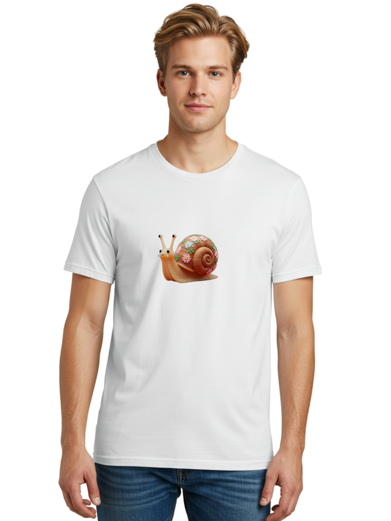 Snail-With-Flowers Men'S Graphic Tee, 100% Cotton, Comfortable Casual Summer Wear, Machine Washable, Vintage Camera, Old Camera, Antique Camera, Black Camera, Classic Photography, Photography Equipment, Nostalgic Device, Film Camera, Bah146