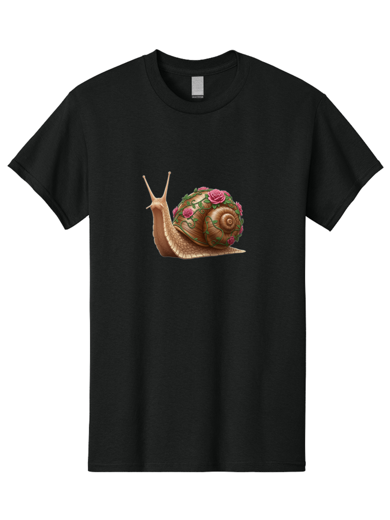 Snail-With-Roses Men'S Graphic Tee, 100% Cotton, Comfortable Casual Summer Wear, Machine Washable, Vintage Camera, Old Camera, Antique Camera, Black Camera, Classic Photography, Photography Equipment, Nostalgic Device, Film Camera, Camera Art Bah148