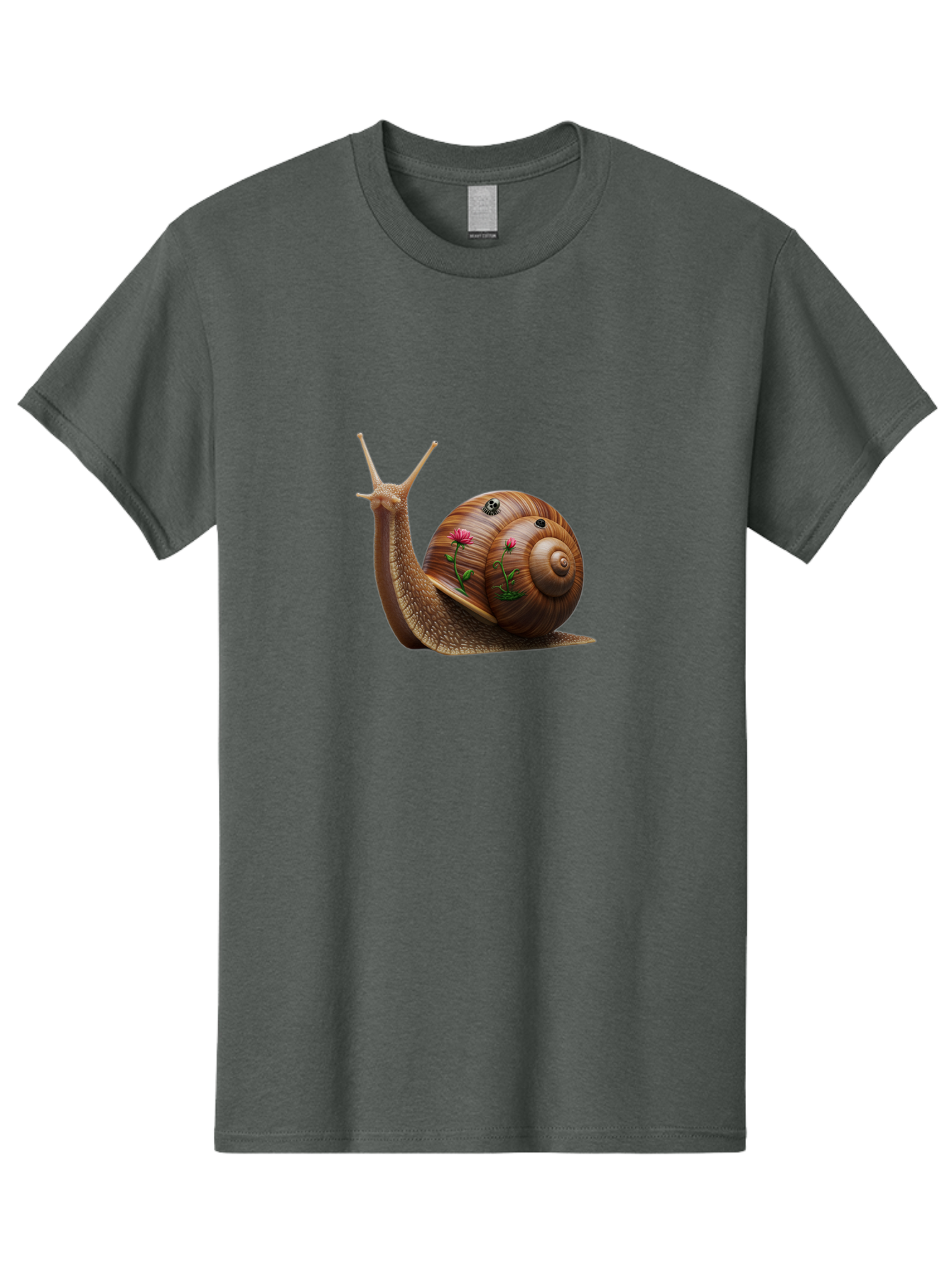 Snail-With-Skull-And-Flowers Men'S Graphic Tee, 100% Cotton, Comfortable Casual Summer Wear, Machine Washable, Vintage Camera, Old Camera, Antique Camera, Black Camera, Classic Photography, Photography Equipment, Nostalgic Device, Film Camera, Bah149