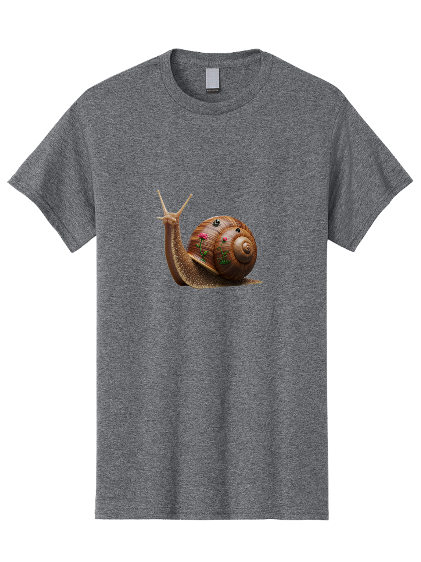 Snail-With-Skull-And-Flowers Men'S Graphic Tee, 100% Cotton, Comfortable Casual Summer Wear, Machine Washable, Vintage Camera, Old Camera, Antique Camera, Black Camera, Classic Photography, Photography Equipment, Nostalgic Device, Film Camera, Bah149