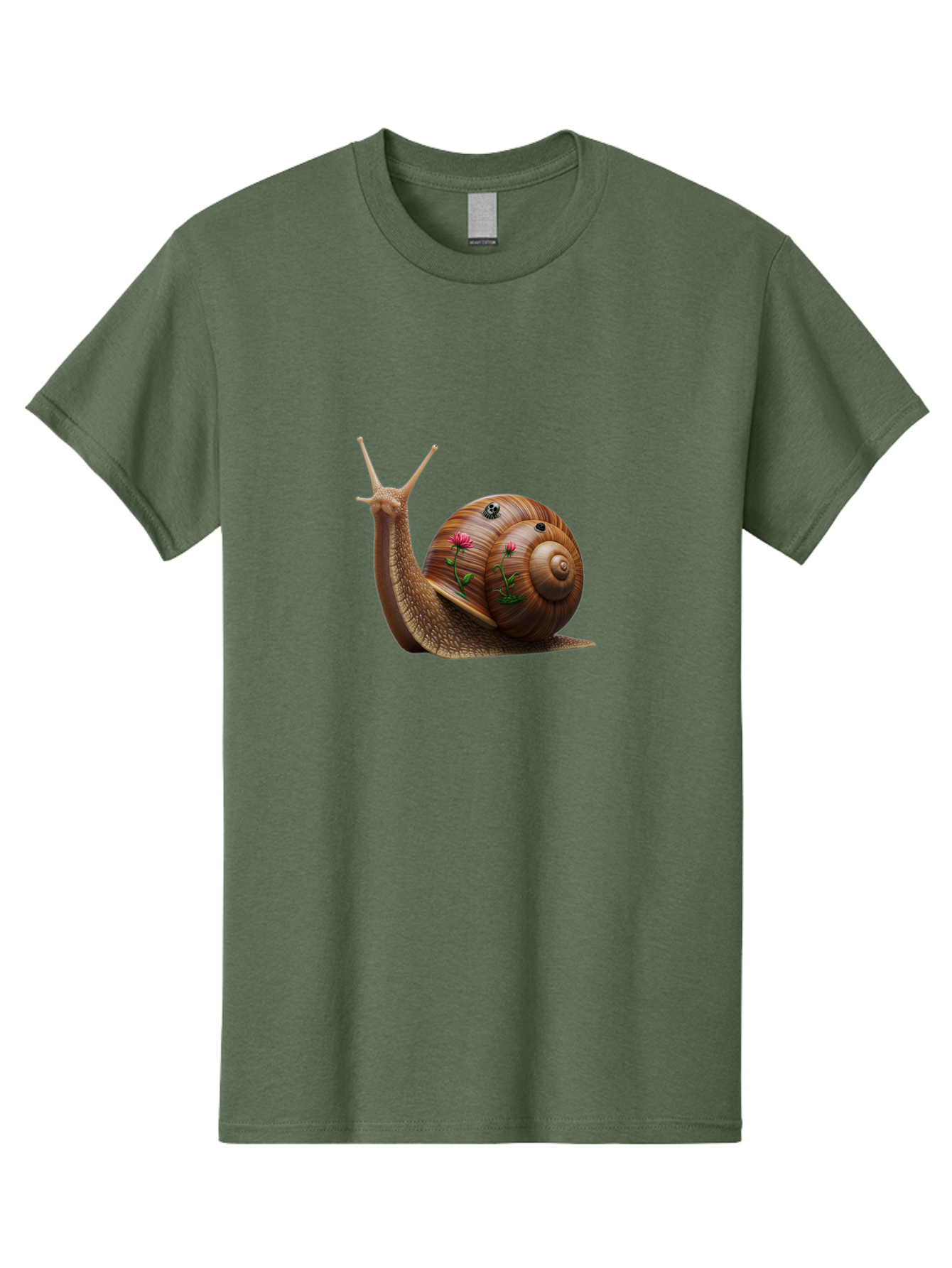 Snail-With-Skull-And-Flowers Men'S Graphic Tee, 100% Cotton, Comfortable Casual Summer Wear, Machine Washable, Vintage Camera, Old Camera, Antique Camera, Black Camera, Classic Photography, Photography Equipment, Nostalgic Device, Film Camera, Bah149