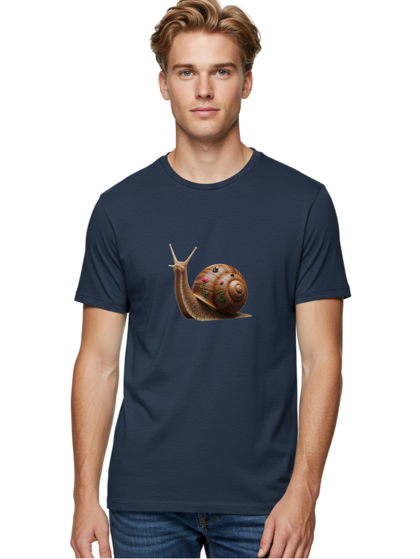 Snail-With-Skull-And-Flowers Men'S Graphic Tee, 100% Cotton, Comfortable Casual Summer Wear, Machine Washable, Vintage Camera, Old Camera, Antique Camera, Black Camera, Classic Photography, Photography Equipment, Nostalgic Device, Film Camera, Bah149