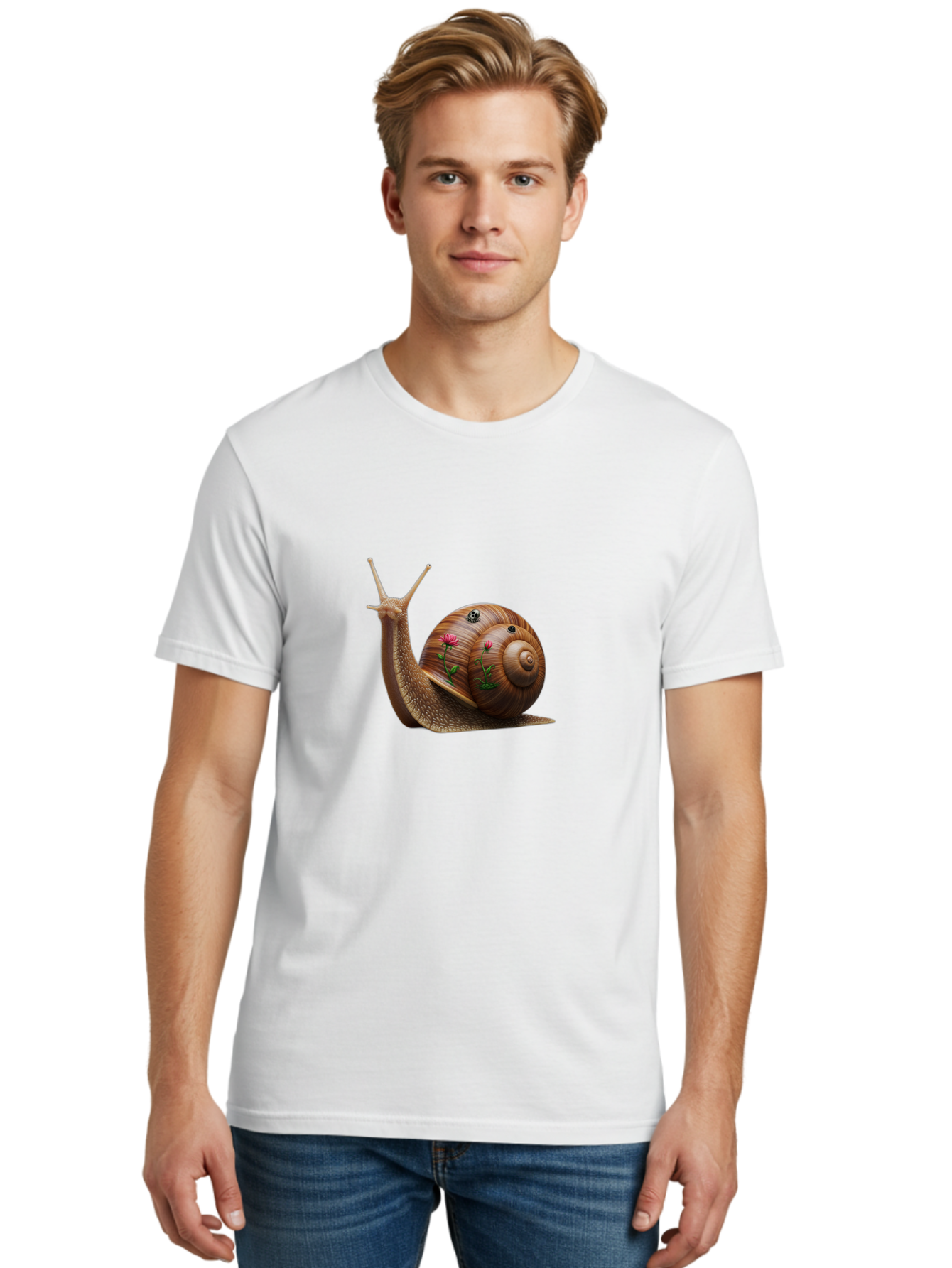 Snail-With-Skull-And-Flowers Men'S Graphic Tee, 100% Cotton, Comfortable Casual Summer Wear, Machine Washable, Vintage Camera, Old Camera, Antique Camera, Black Camera, Classic Photography, Photography Equipment, Nostalgic Device, Film Camera, Bah149