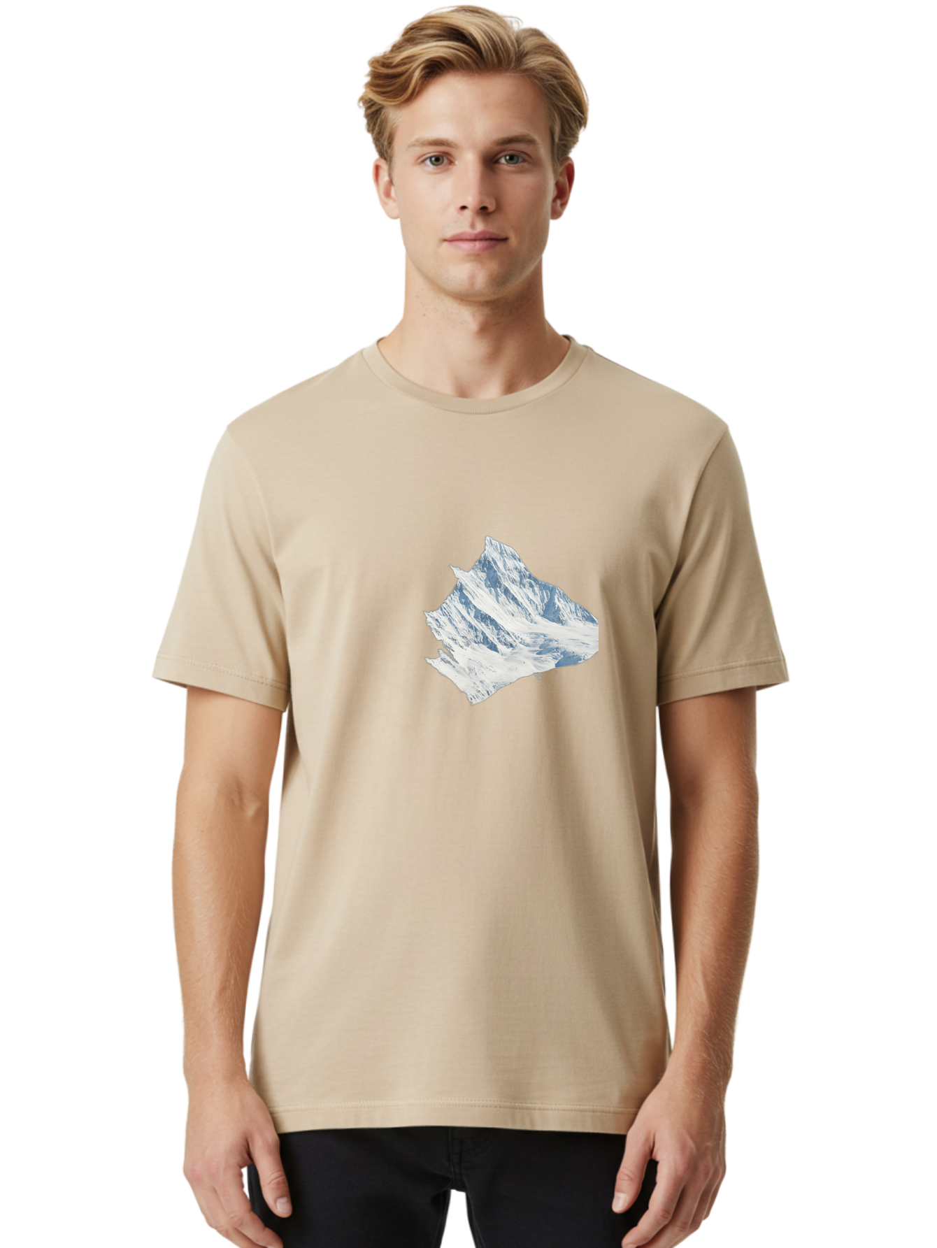 Snowy-Mountain-Peak Men'S Graphic Tee, 100% Cotton, Comfortable Casual Summer Wear, Machine Washable, Vintage Camera, Old Camera, Antique Camera, Black Camera, Classic Photography, Photography Equipment, Nostalgic Device, Film Camera, Bah153