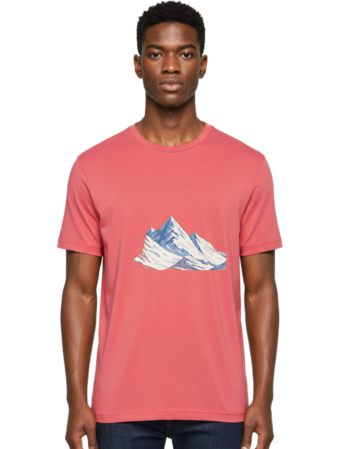 Snowy-Mountain-Peaks-1 Men'S Graphic Tee, 100% Cotton, Comfortable Casual Summer Wear, Machine Washable, Vintage Camera, Old Camera, Antique Camera, Black Camera, Classic Photography, Photography Equipment, Nostalgic Device, Film Camera, Bah154
