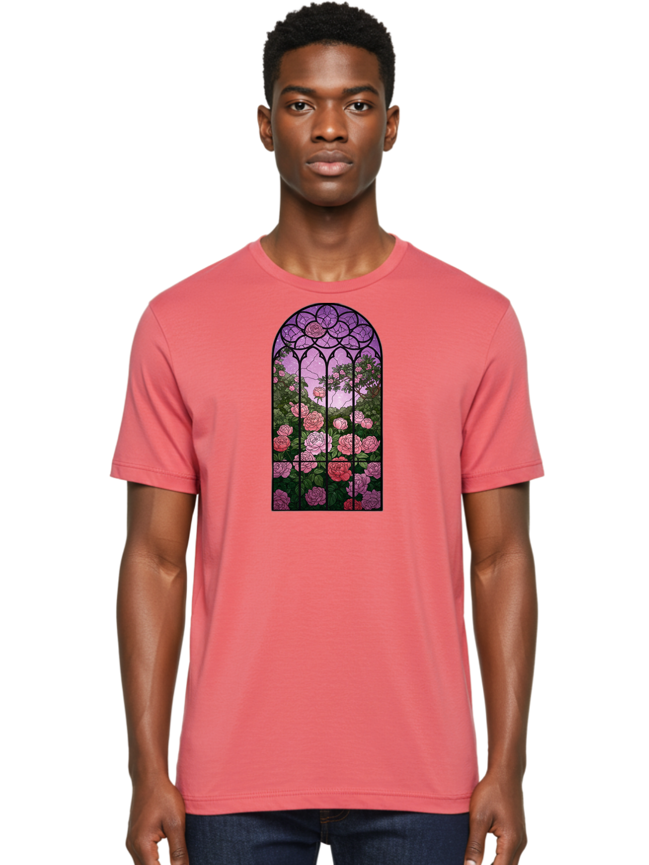 Stained-Glass-Window Men'S Graphic Tee, 100% Cotton, Comfortable Casual Summer Wear, Machine Washable, Vintage Camera, Old Camera, Antique Camera, Black Camera, Classic Photography, Photography Equipment, Nostalgic Device, Film Camera, Bah175