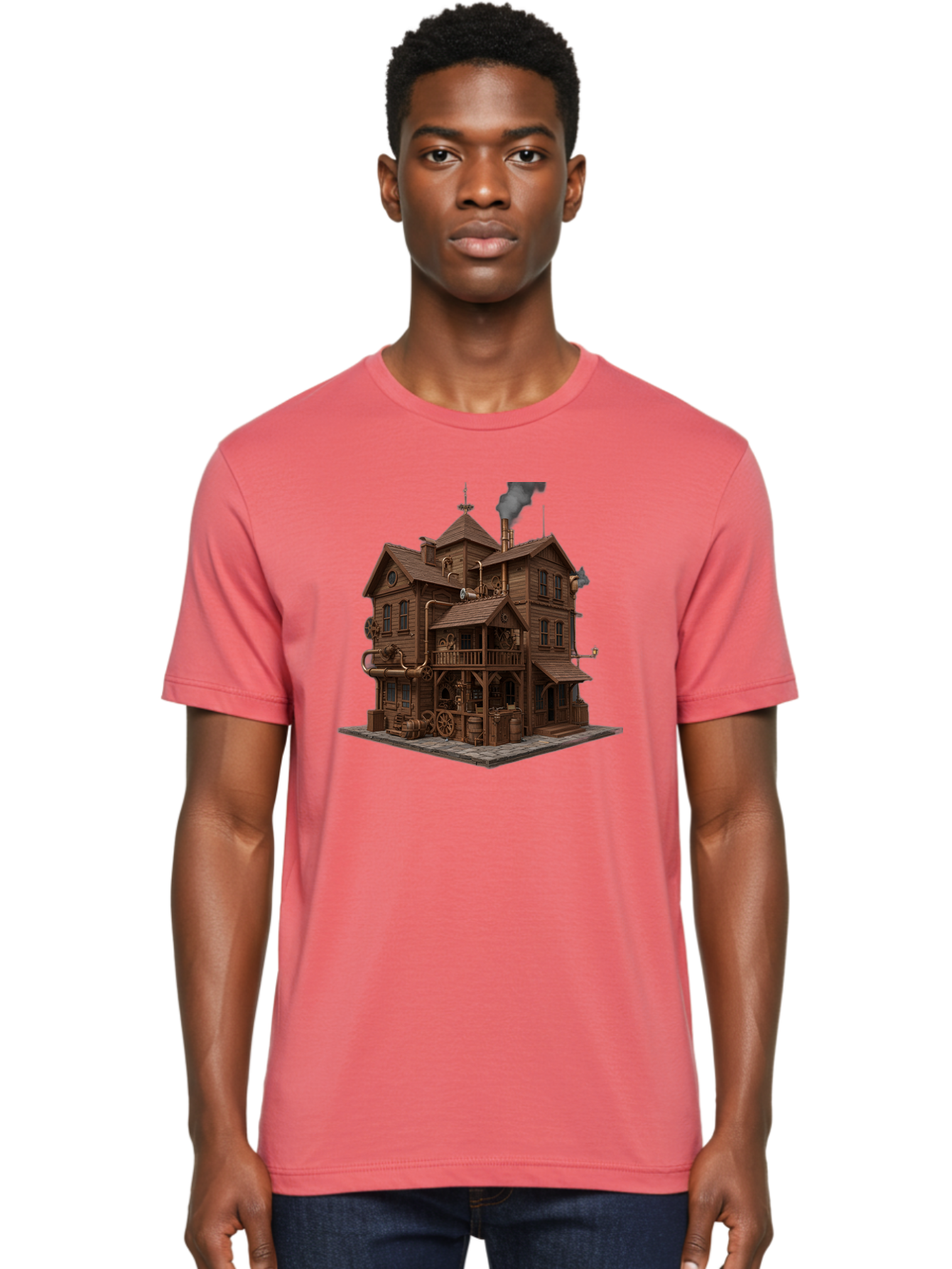 Steampunk-House Men'S Graphic Tee, 100% Cotton, Comfortable Casual Summer Wear, Machine Washable, Vintage Camera, Old Camera, Antique Camera, Black Camera, Classic Photography, Photography Equipment, Nostalgic Device, Film Camera, Camera Art Bah184