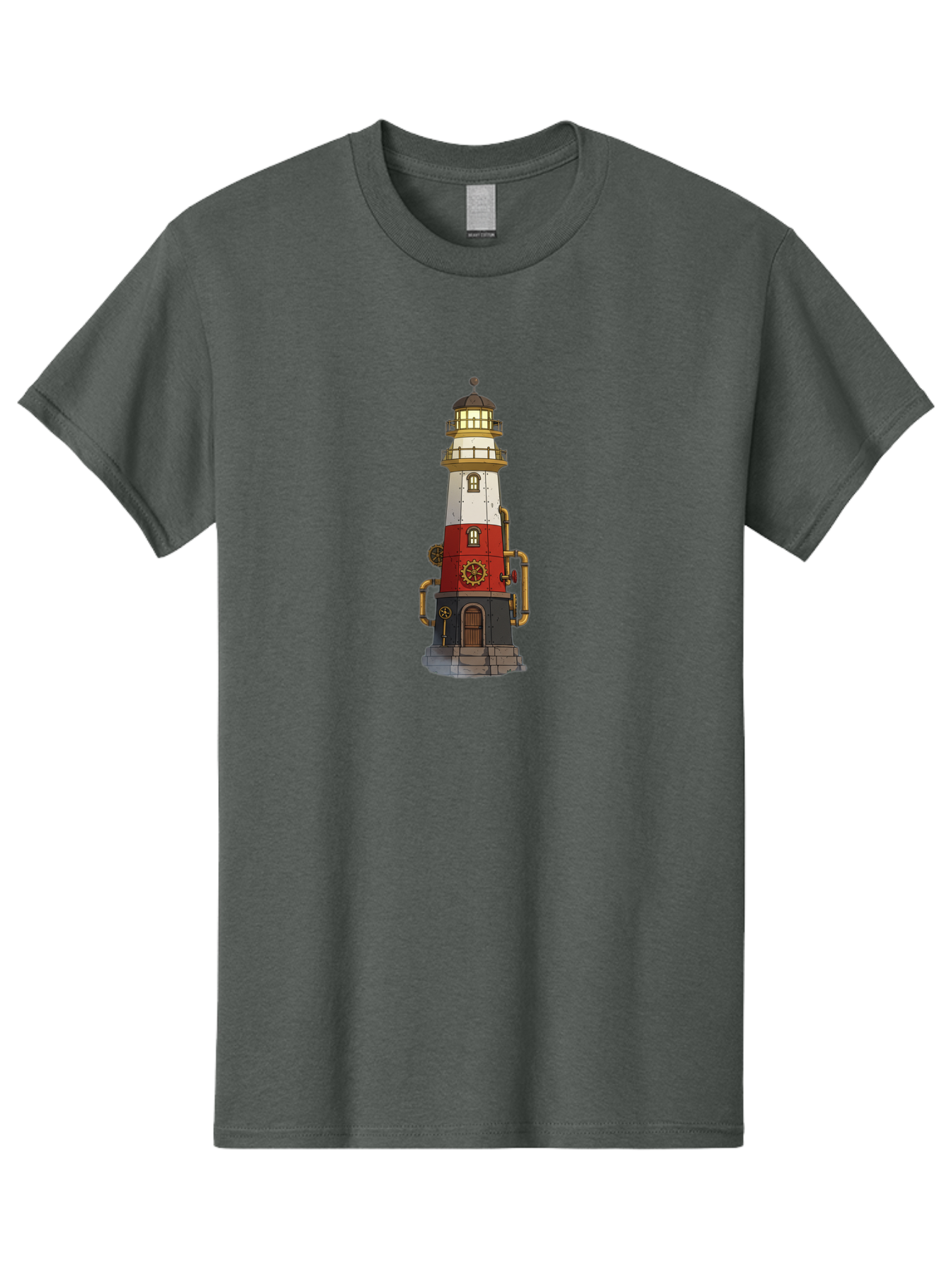 Steampunk-Lighthouse Men'S Graphic Tee, 100% Cotton, Comfortable Casual Summer Wear, Machine Washable, Vintage Camera, Old Camera, Antique Camera, Black Camera, Classic Photography, Photography Equipment, Nostalgic Device, Film Camera, Bah186