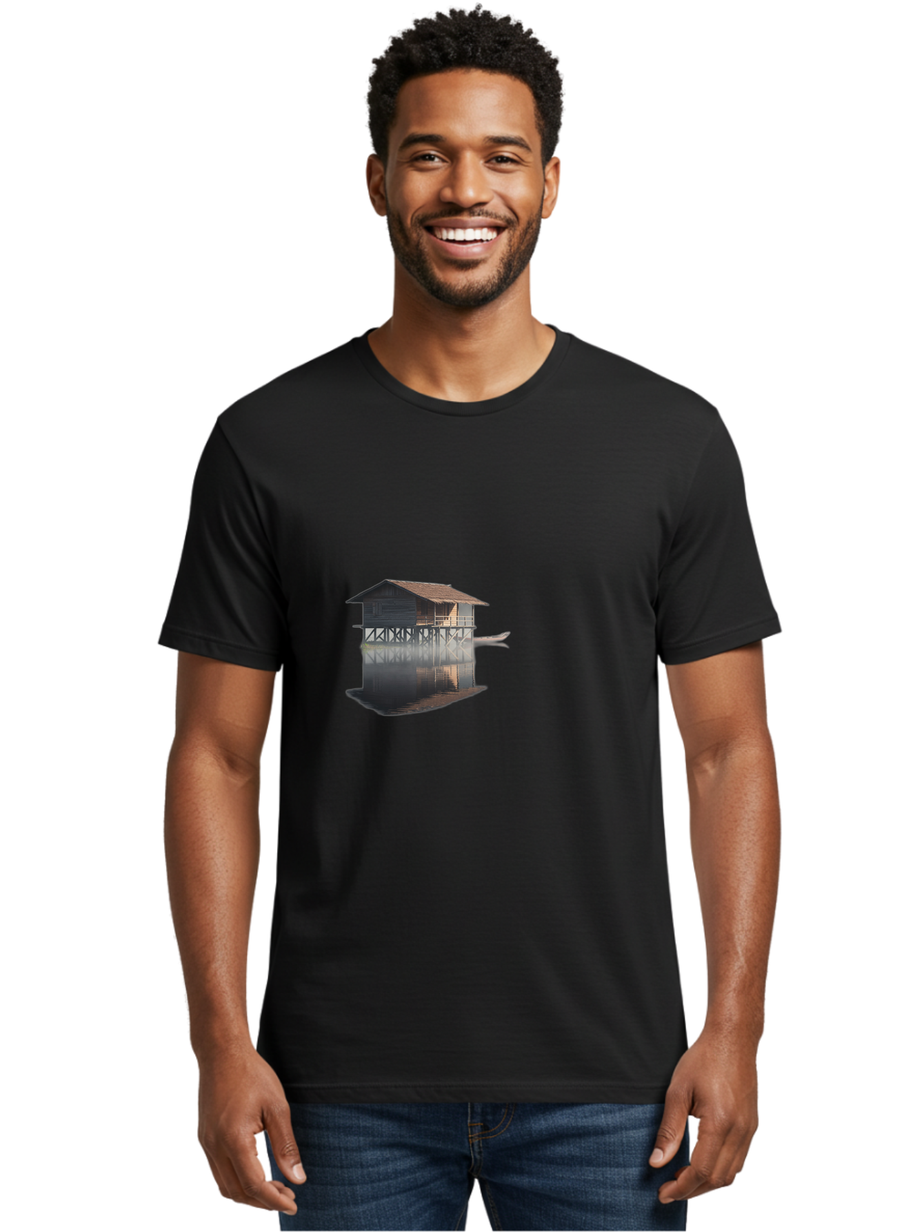 Stilt-House-1 Men'S Graphic Tee, 100% Cotton, Comfortable Casual Summer Wear, Machine Washable, Vintage Camera, Old Camera, Antique Camera, Black Camera, Classic Photography, Photography Equipment, Nostalgic Device, Film Camera, Camera Art Bah189