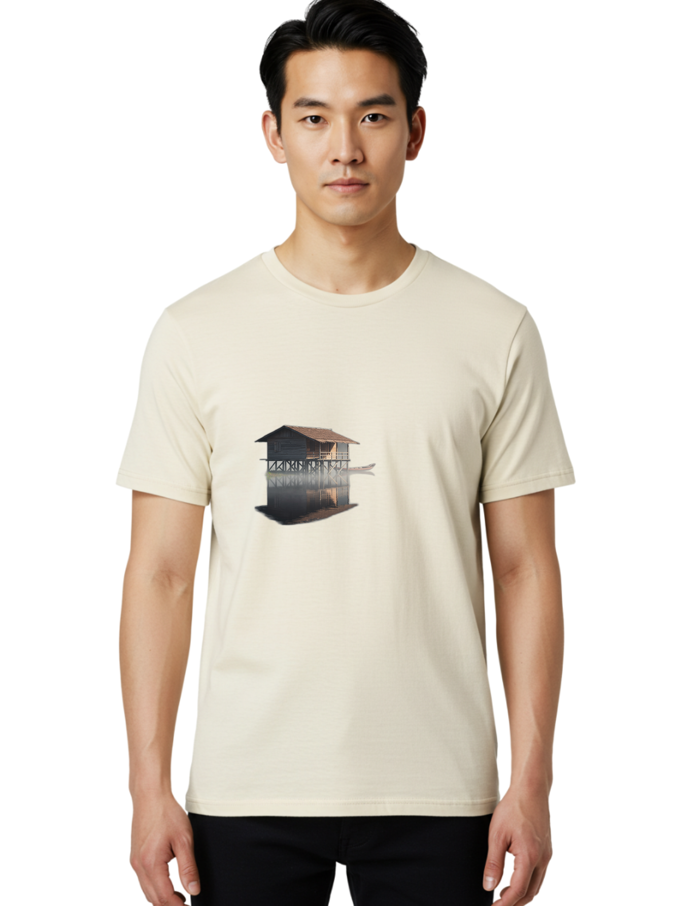 Stilt-House-1 Men'S Graphic Tee, 100% Cotton, Comfortable Casual Summer Wear, Machine Washable, Vintage Camera, Old Camera, Antique Camera, Black Camera, Classic Photography, Photography Equipment, Nostalgic Device, Film Camera, Camera Art Bah189